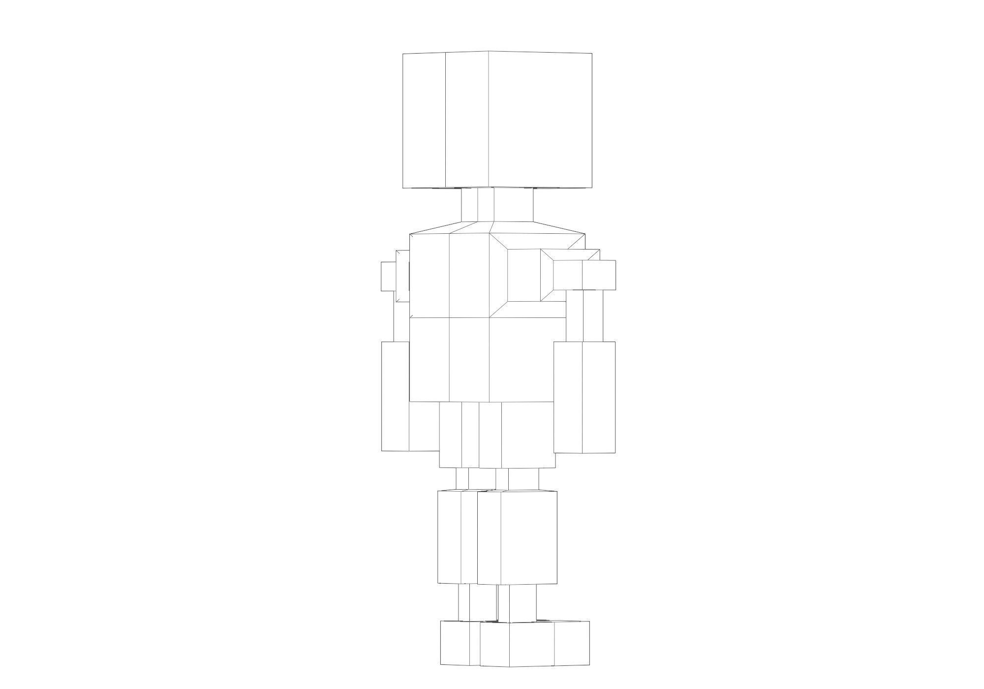 low poly robot Low-poly 3D model_10