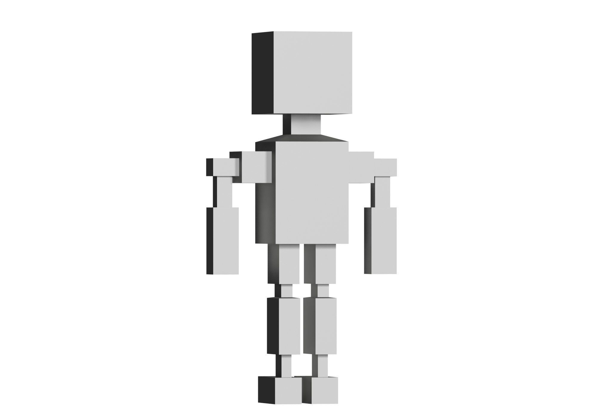 low poly robot Low-poly 3D model_5
