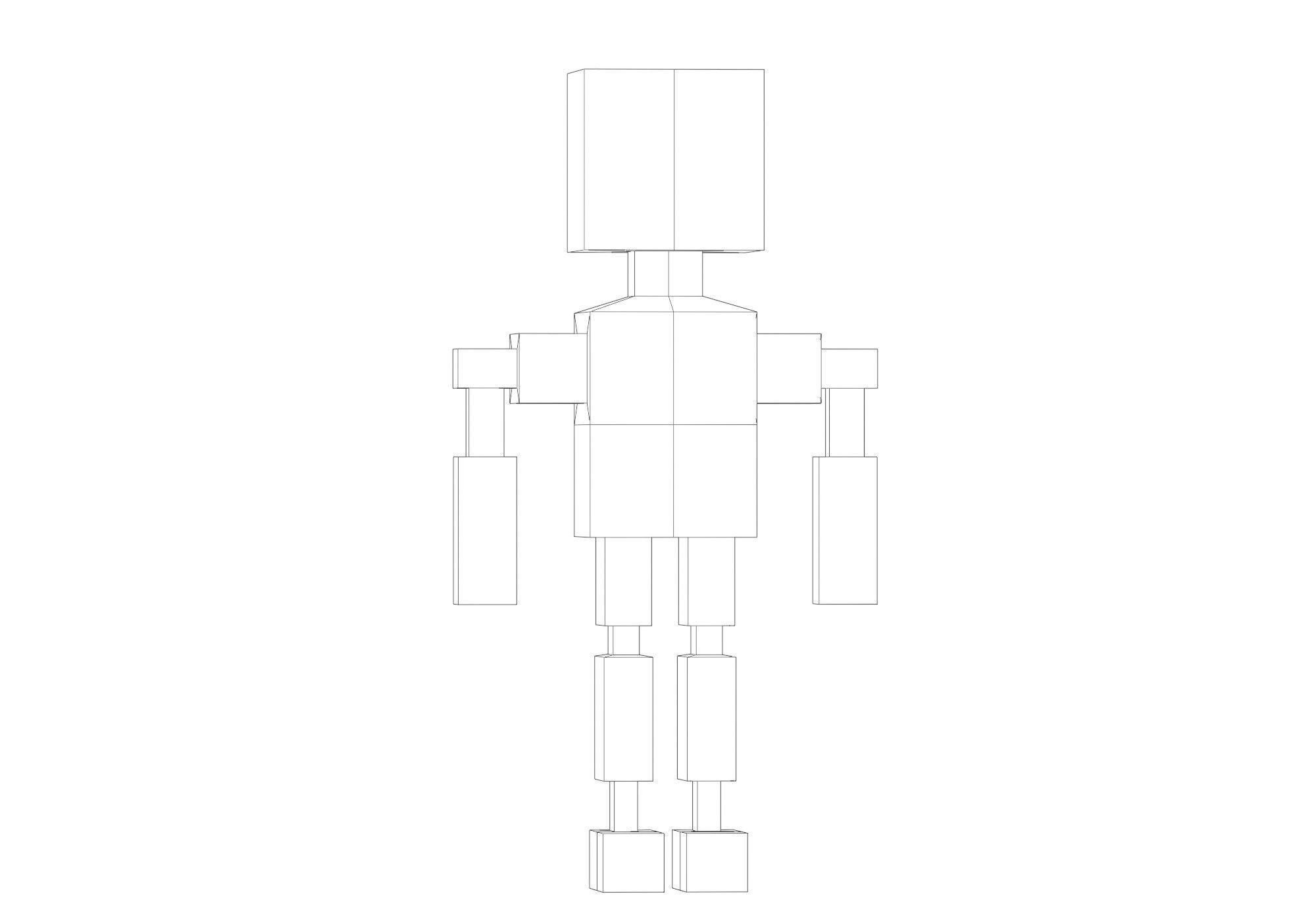 low poly robot Low-poly 3D model_6