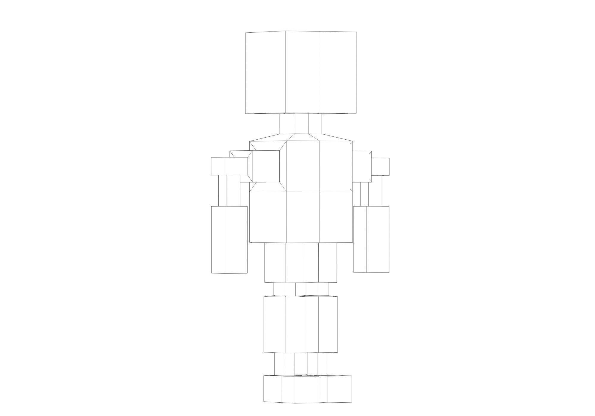 low poly robot Low-poly 3D model_8