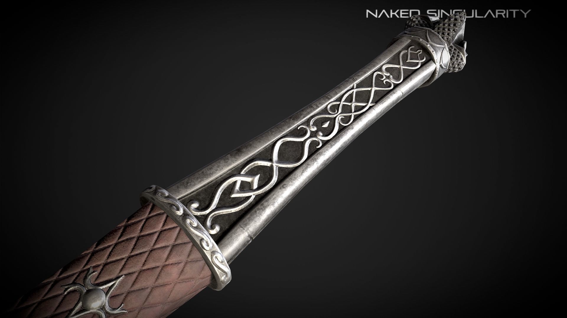 Claymore Medieval dark fantasy Greatsword  Low-poly 3D model_6