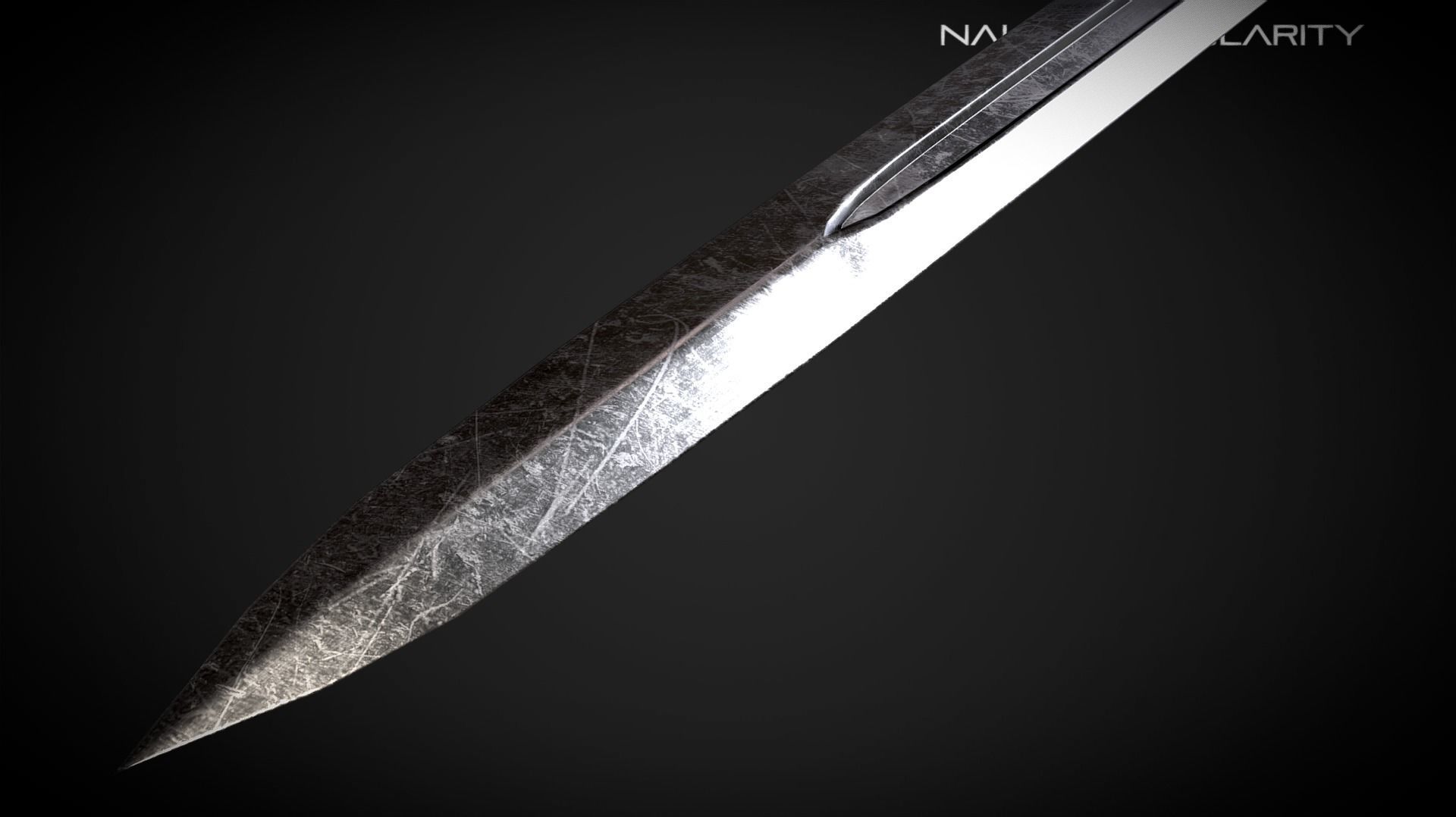 Claymore Medieval dark fantasy Greatsword  Low-poly 3D model_7