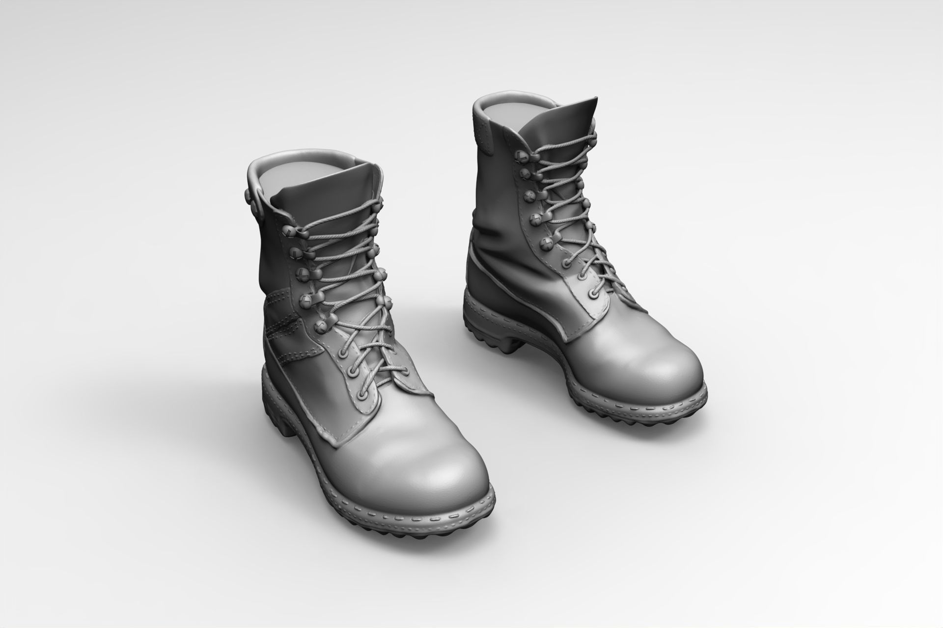 COMBAT BOOTS VIETNAM - PIXELATED JUNGLE 3D print model_4