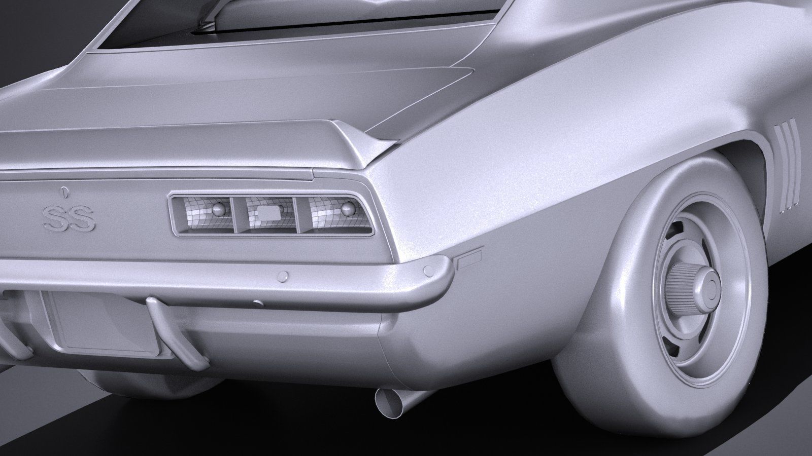 Chevrolet Camaro SS CG 1969 LowPoly 3D model_11