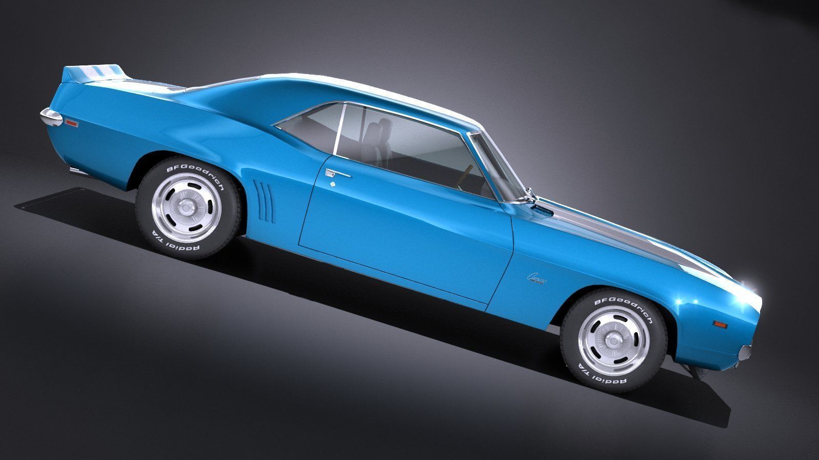 Chevrolet Camaro SS CG 1969 LowPoly 3D model_6