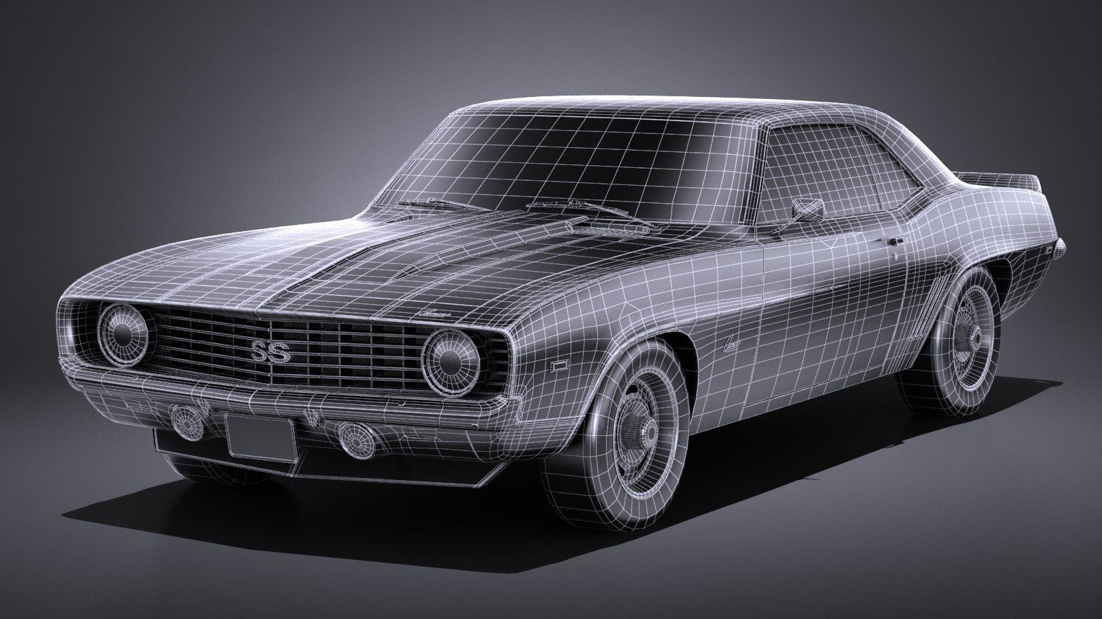 Chevrolet Camaro SS CG 1969 LowPoly 3D model_13