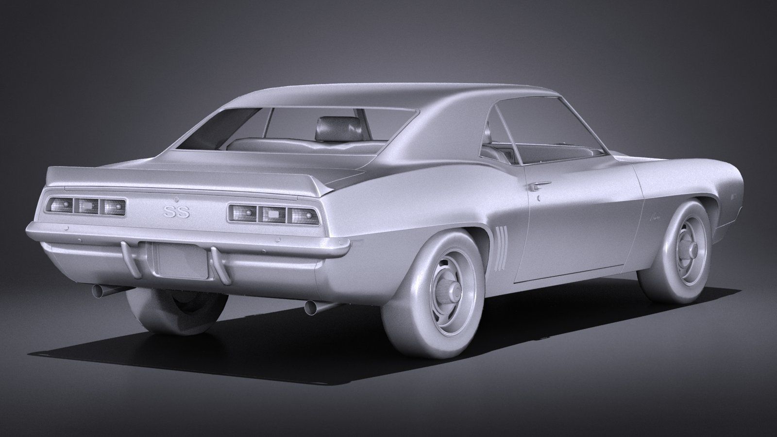 Chevrolet Camaro SS CG 1969 LowPoly 3D model_12
