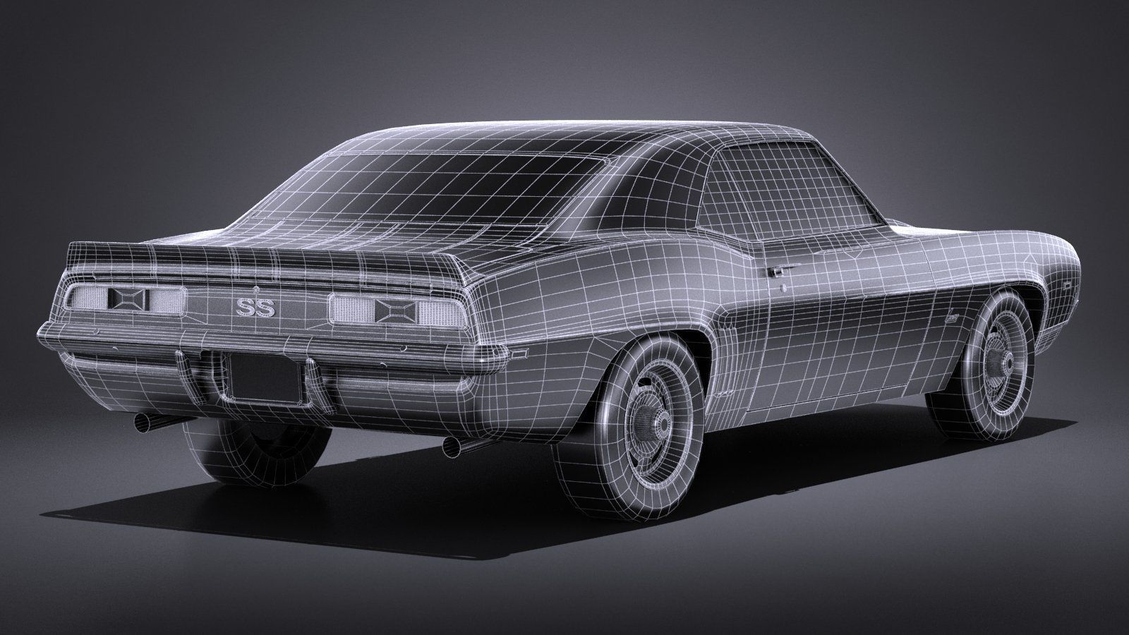 Chevrolet Camaro SS CG 1969 LowPoly 3D model_16