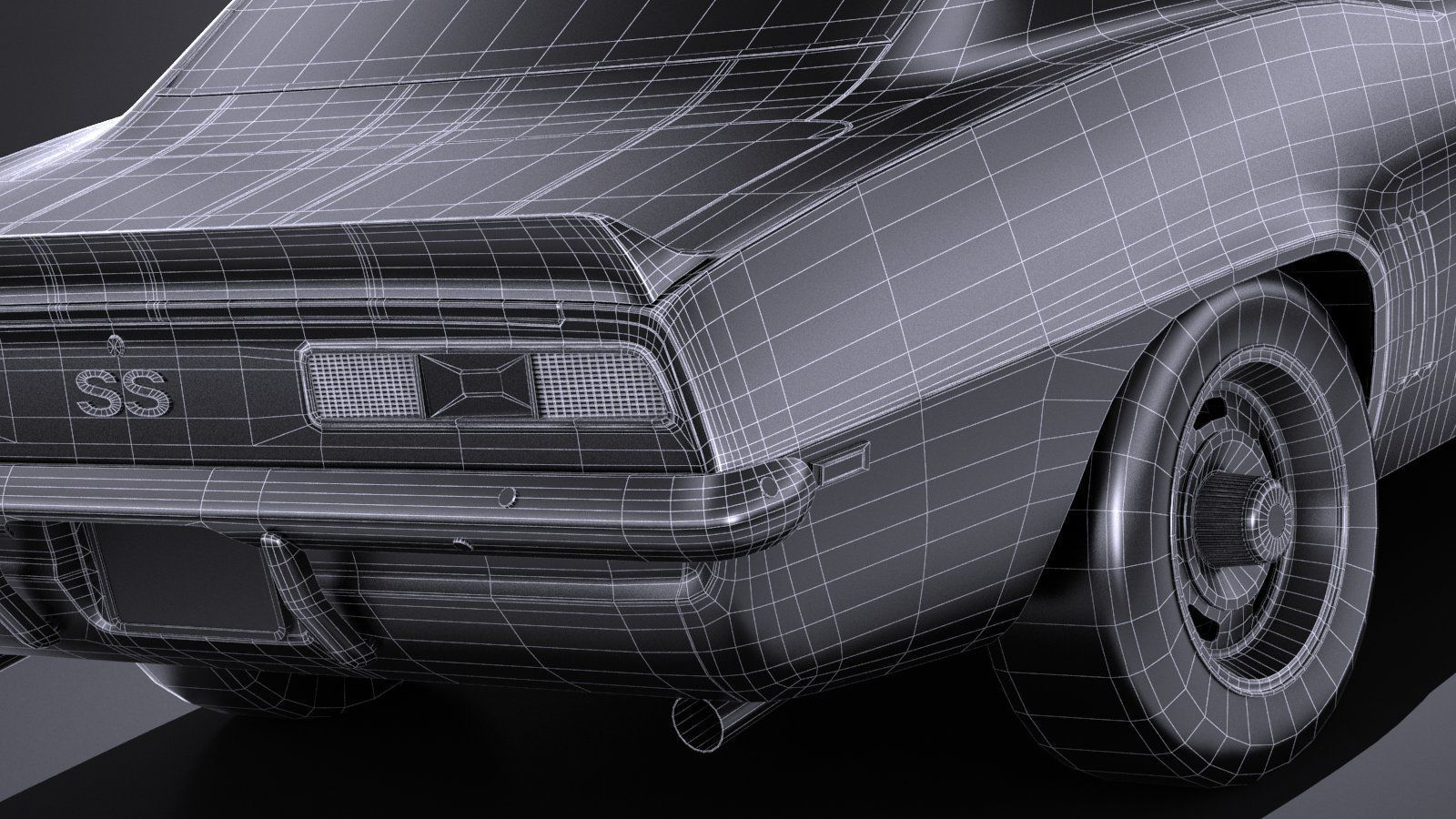 Chevrolet Camaro SS CG 1969 LowPoly 3D model_15