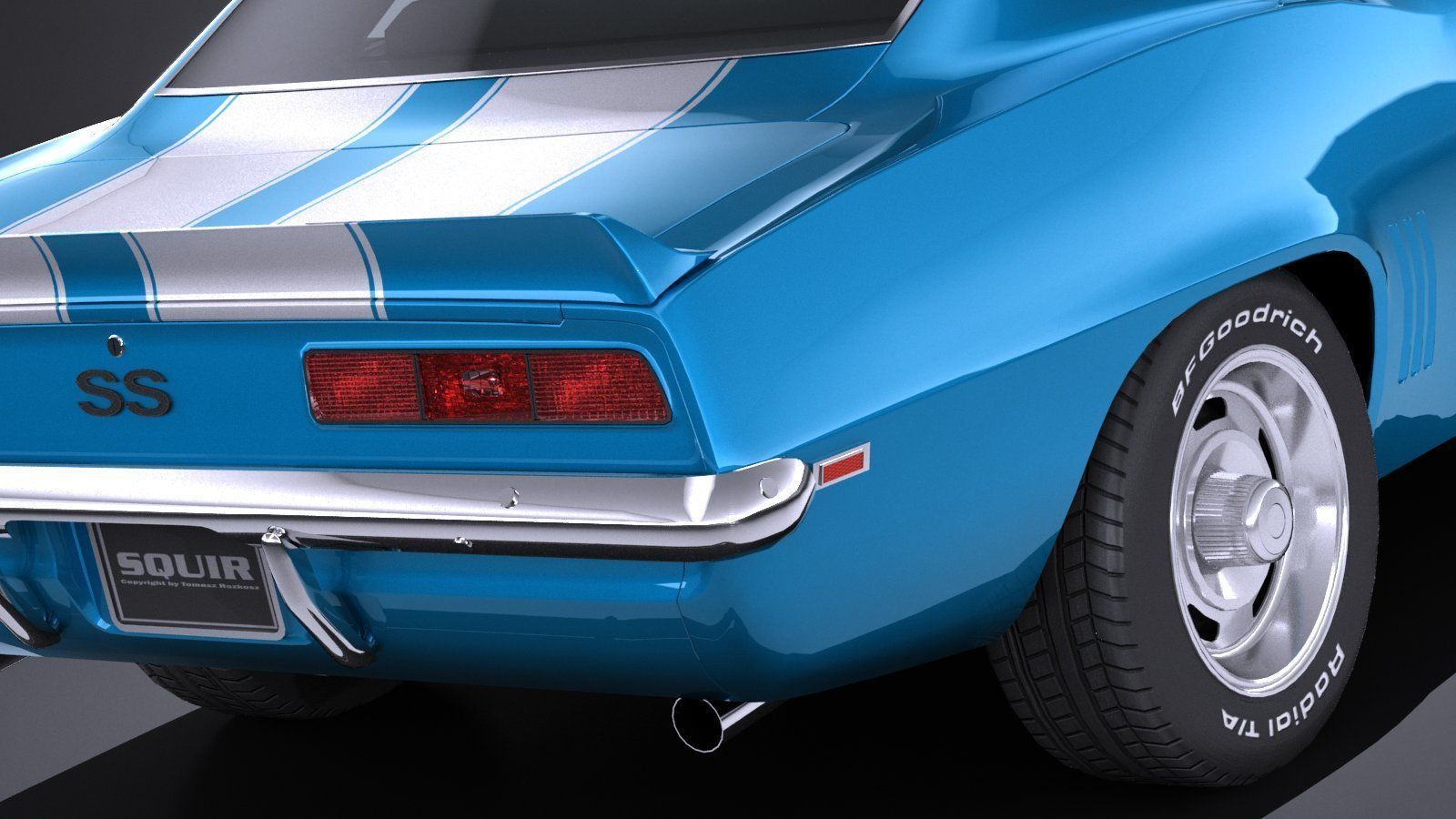 Chevrolet Camaro SS CG 1969 LowPoly 3D model_3