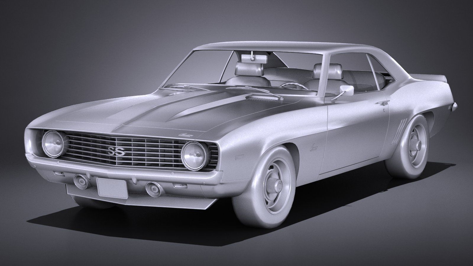 Chevrolet Camaro SS CG 1969 LowPoly 3D model_9