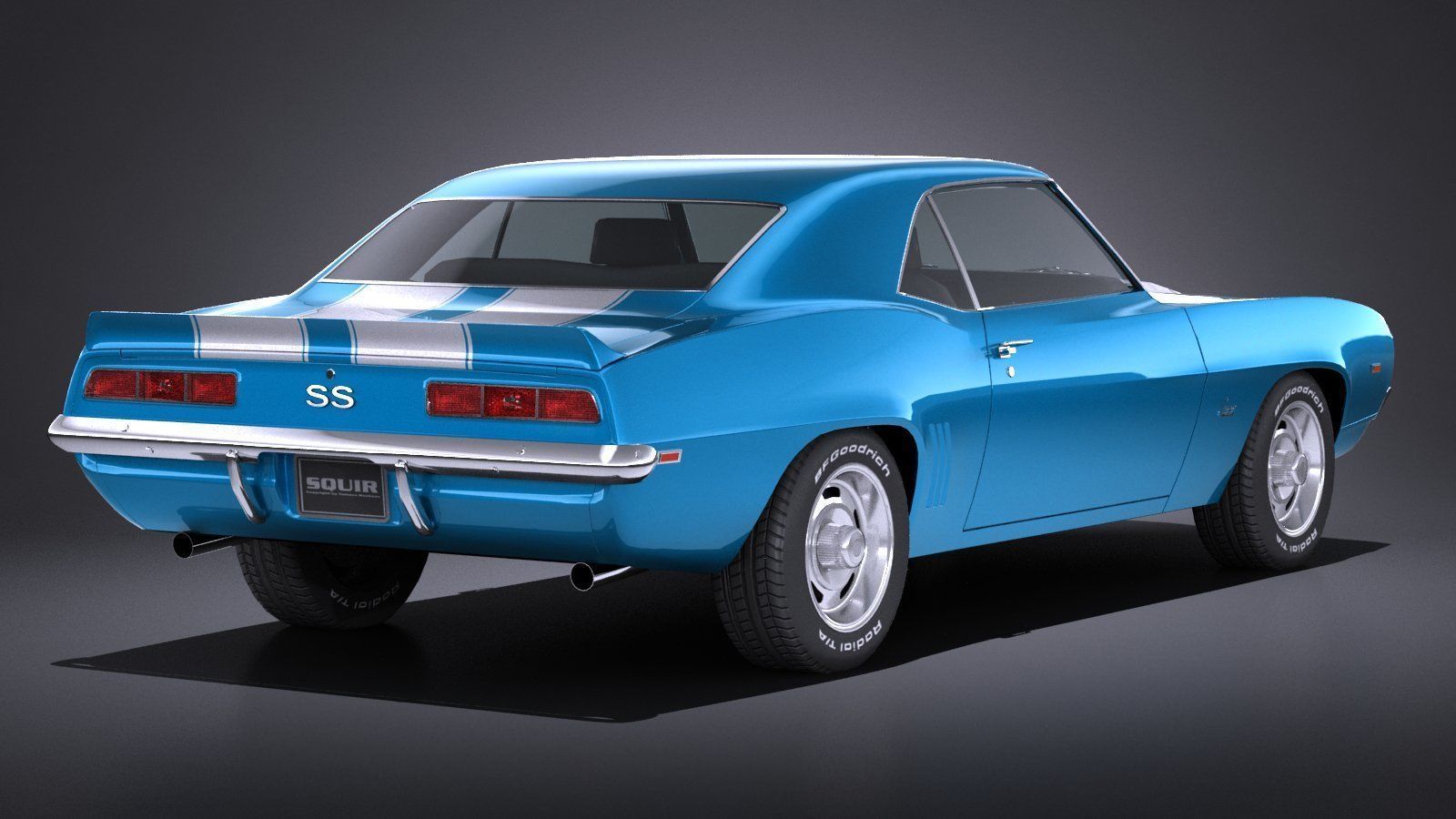Chevrolet Camaro SS CG 1969 LowPoly 3D model_5