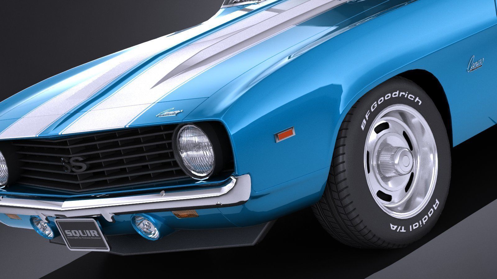 Chevrolet Camaro SS CG 1969 LowPoly 3D model_2
