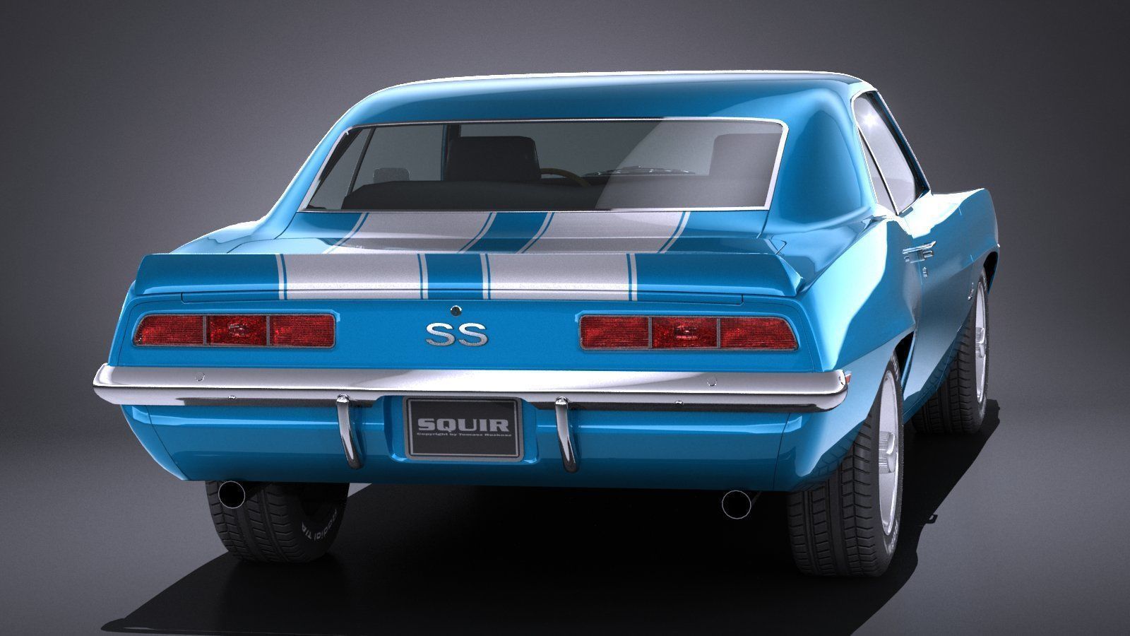 Chevrolet Camaro SS CG 1969 LowPoly 3D model_4