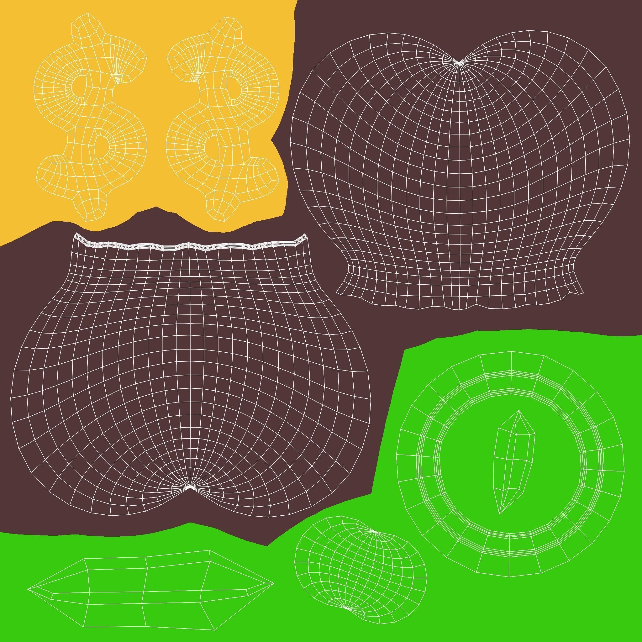 Prop04 Bags of Money Low-poly 3D model_12