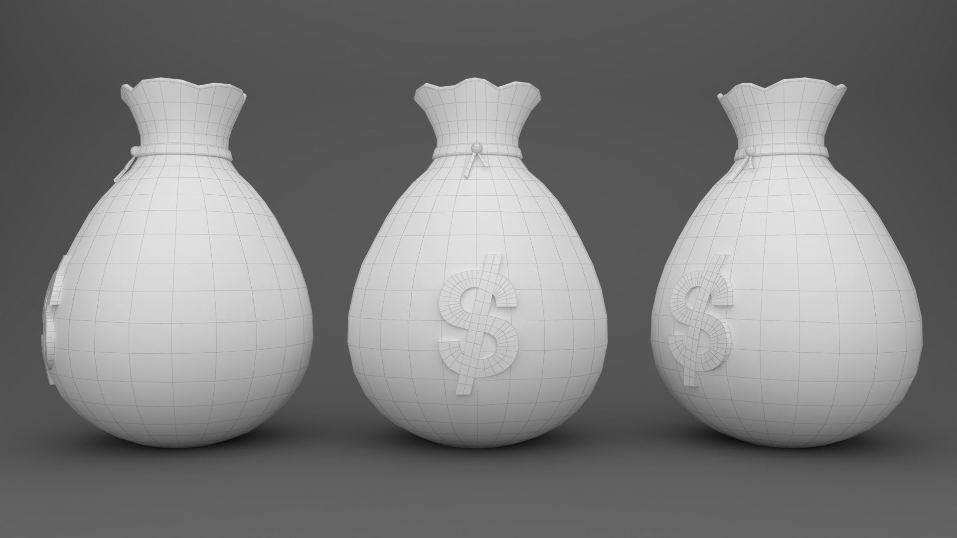 Prop04 Bags of Money Low-poly 3D model_9