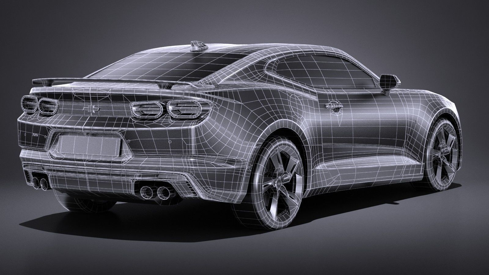 Chevrolet Camaro SS CG 2019 LowPoly 3D model_17