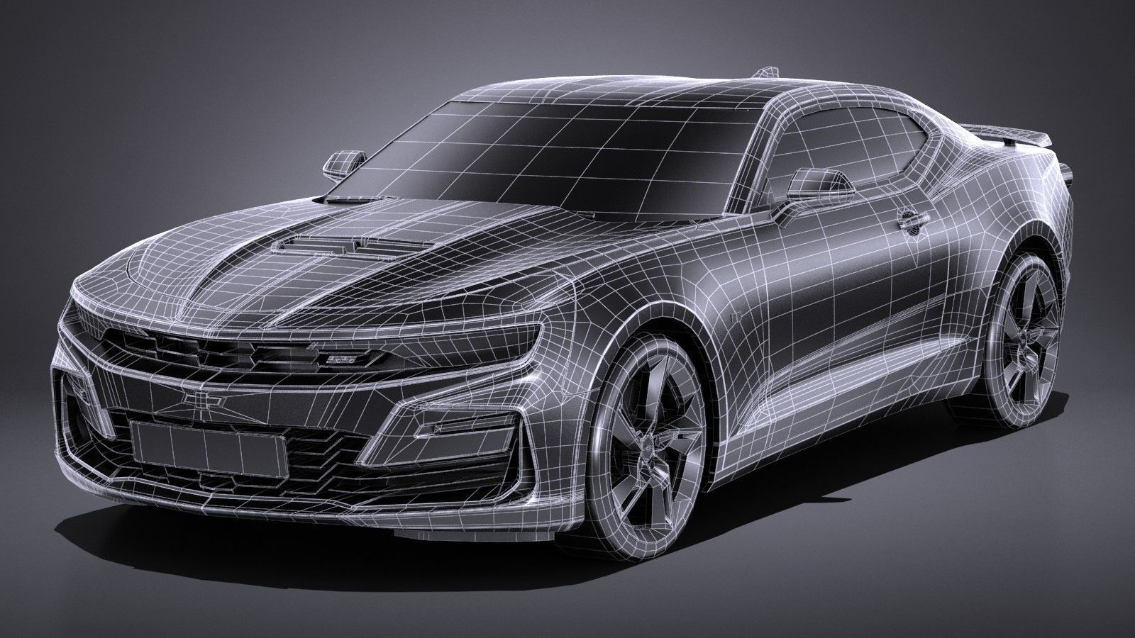 Chevrolet Camaro SS CG 2019 LowPoly 3D model_14