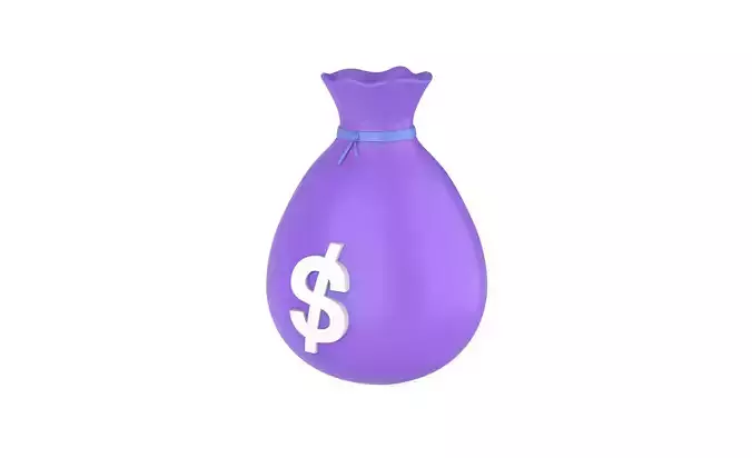 Prop05 Bags of Money  Low-poly 3D model