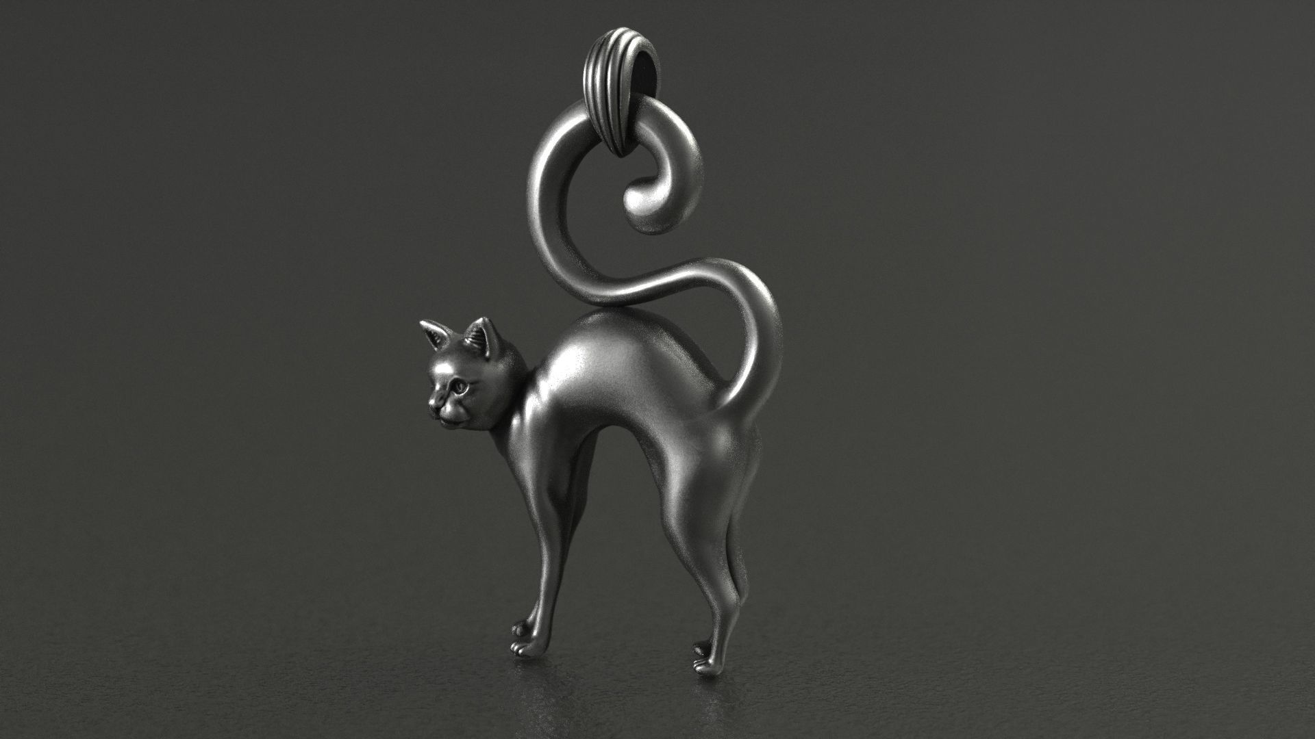 Cat Pendant 3D print model_2