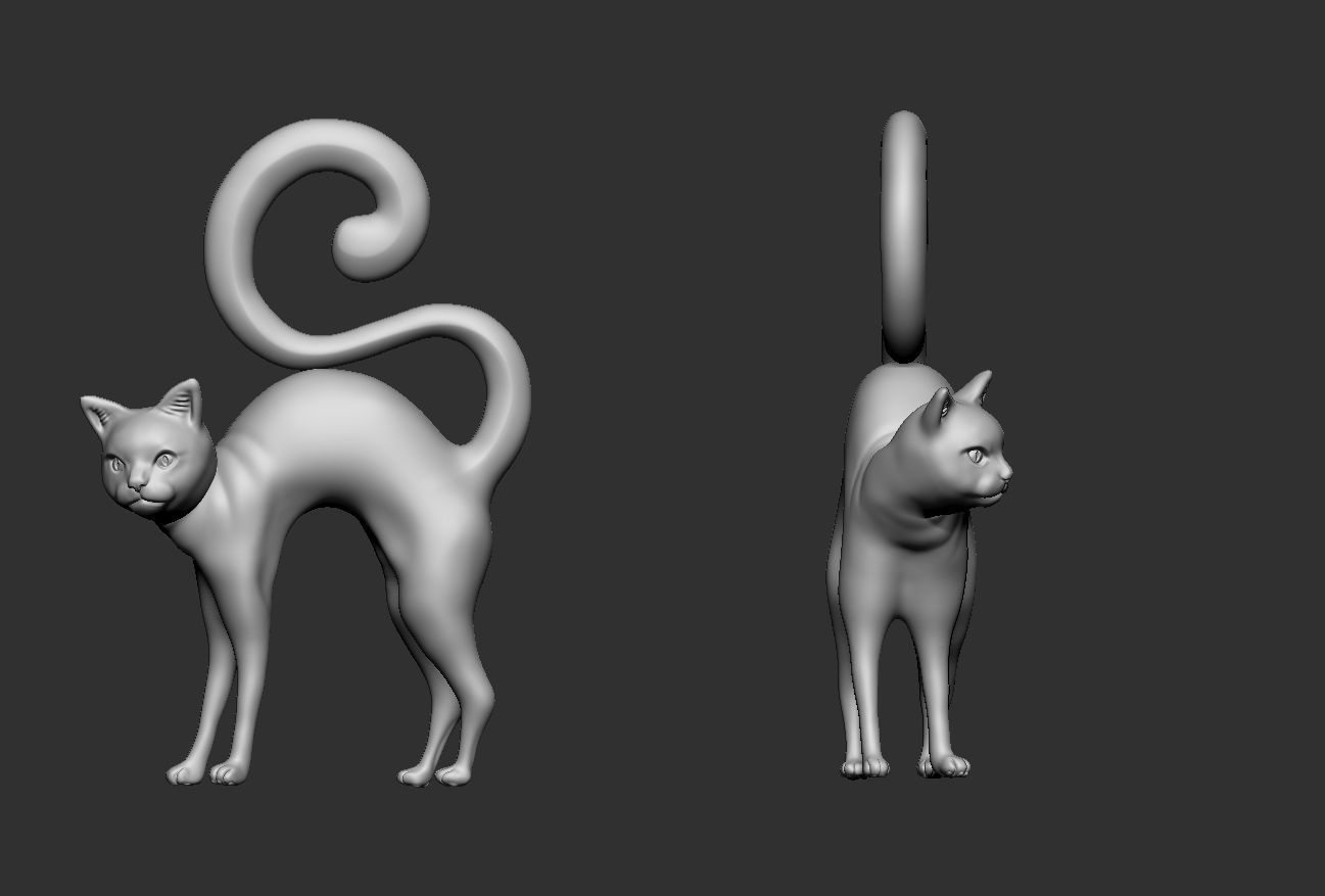 Cat Pendant 3D print model_10