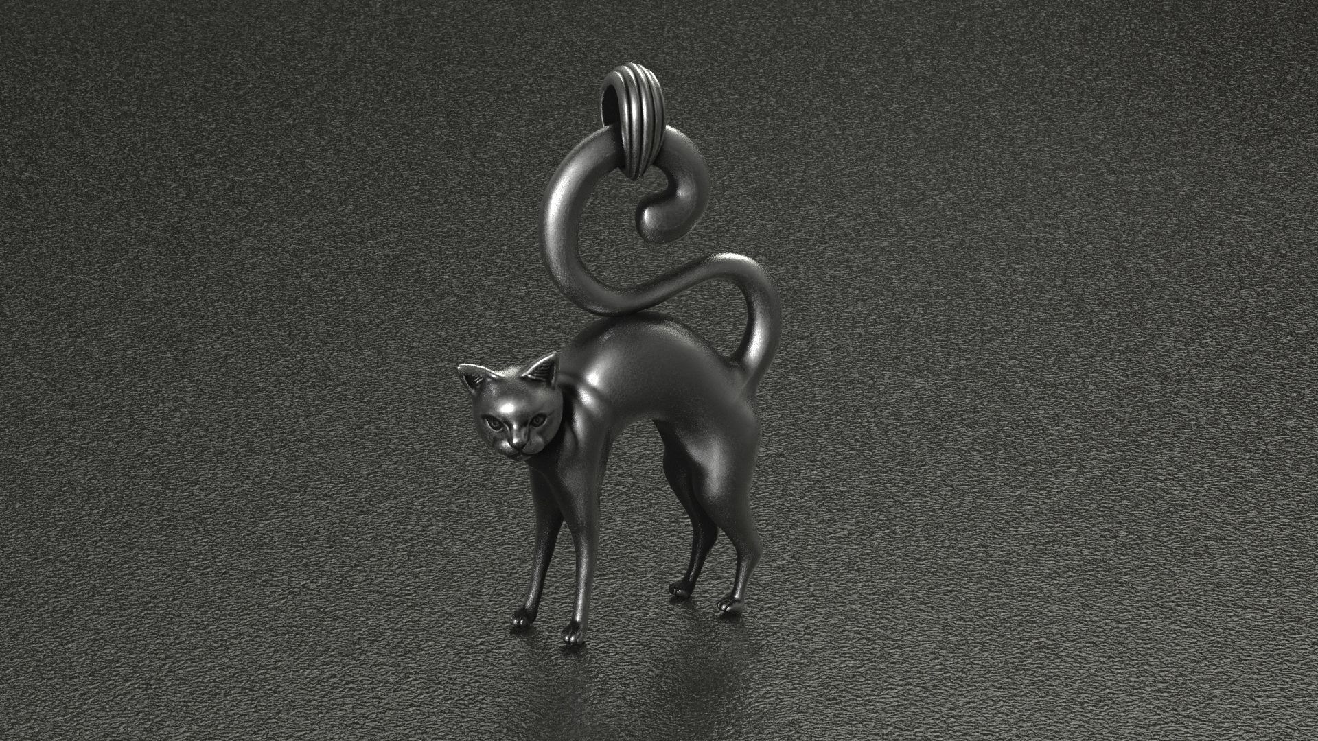 Cat Pendant 3D print model_3