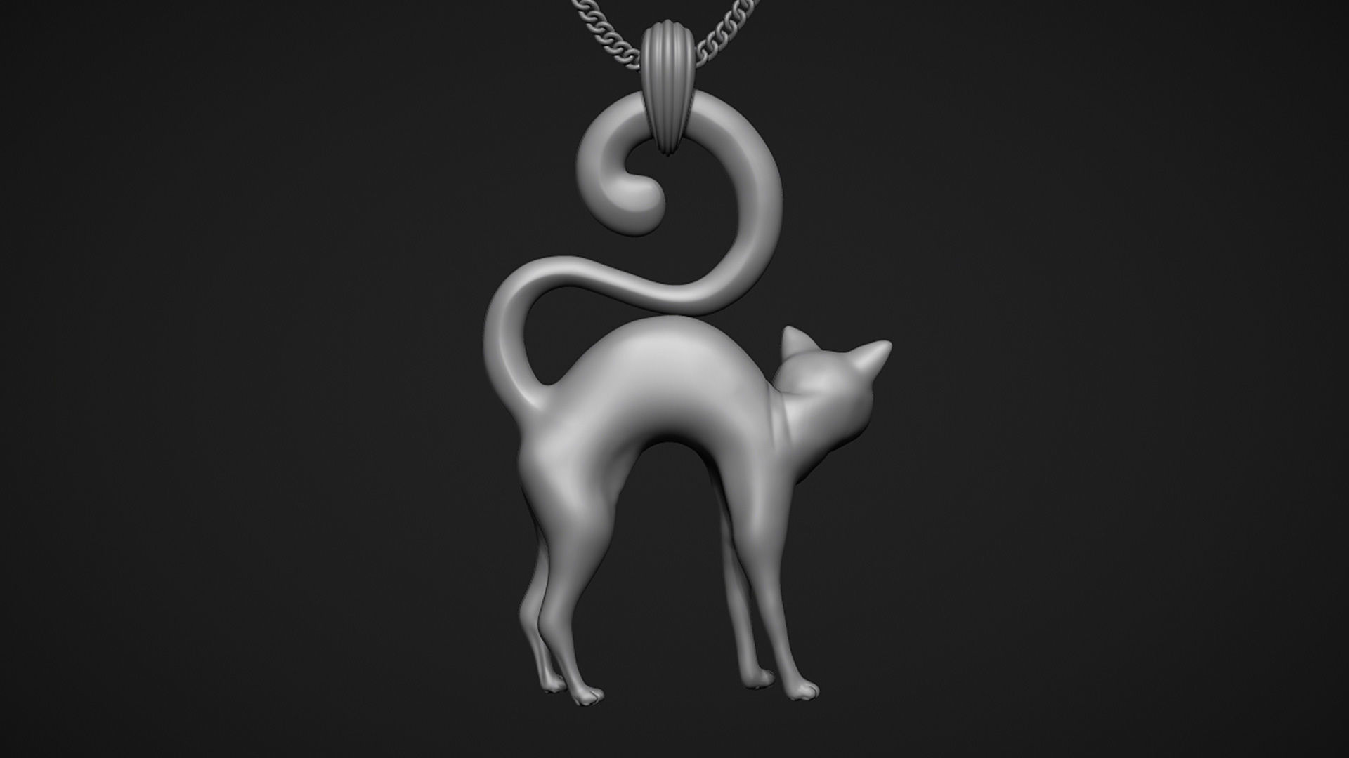Cat Pendant 3D print model_6