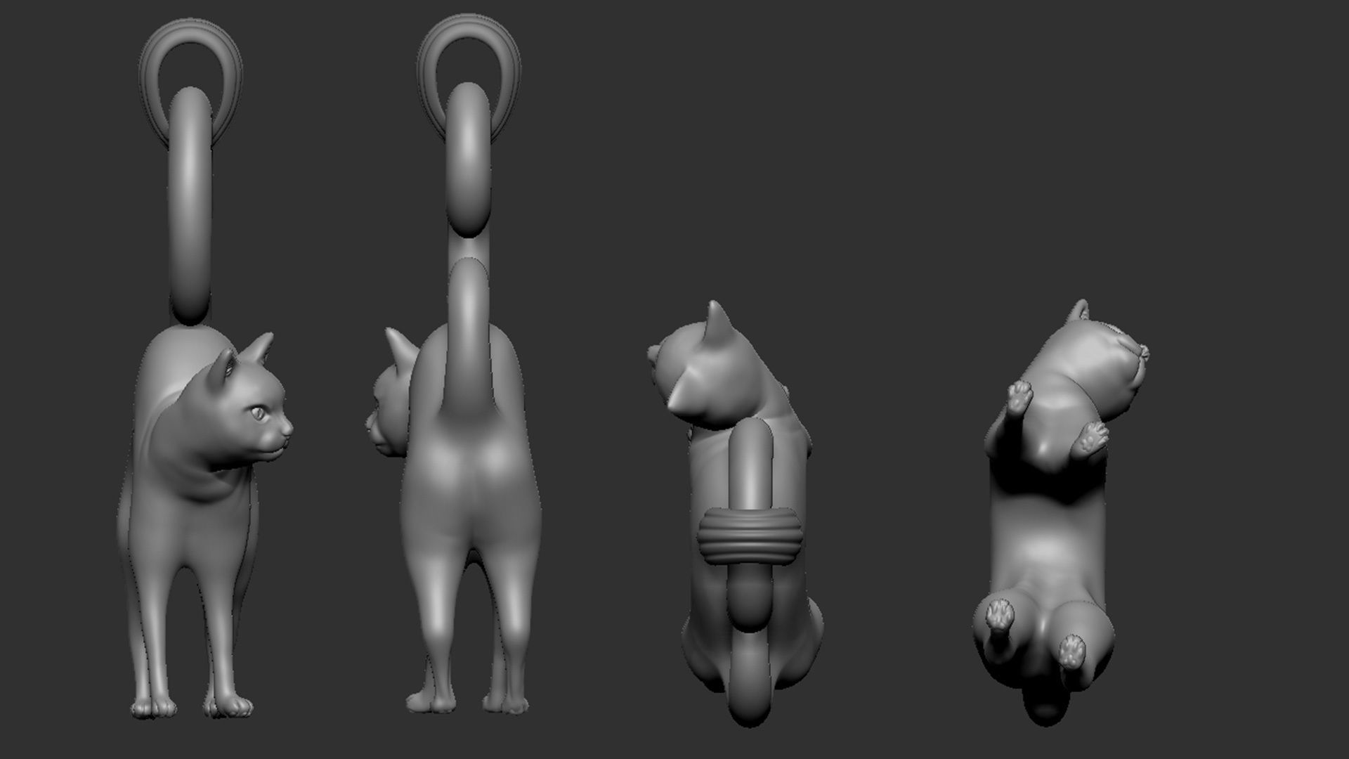 Cat Pendant 3D print model_8