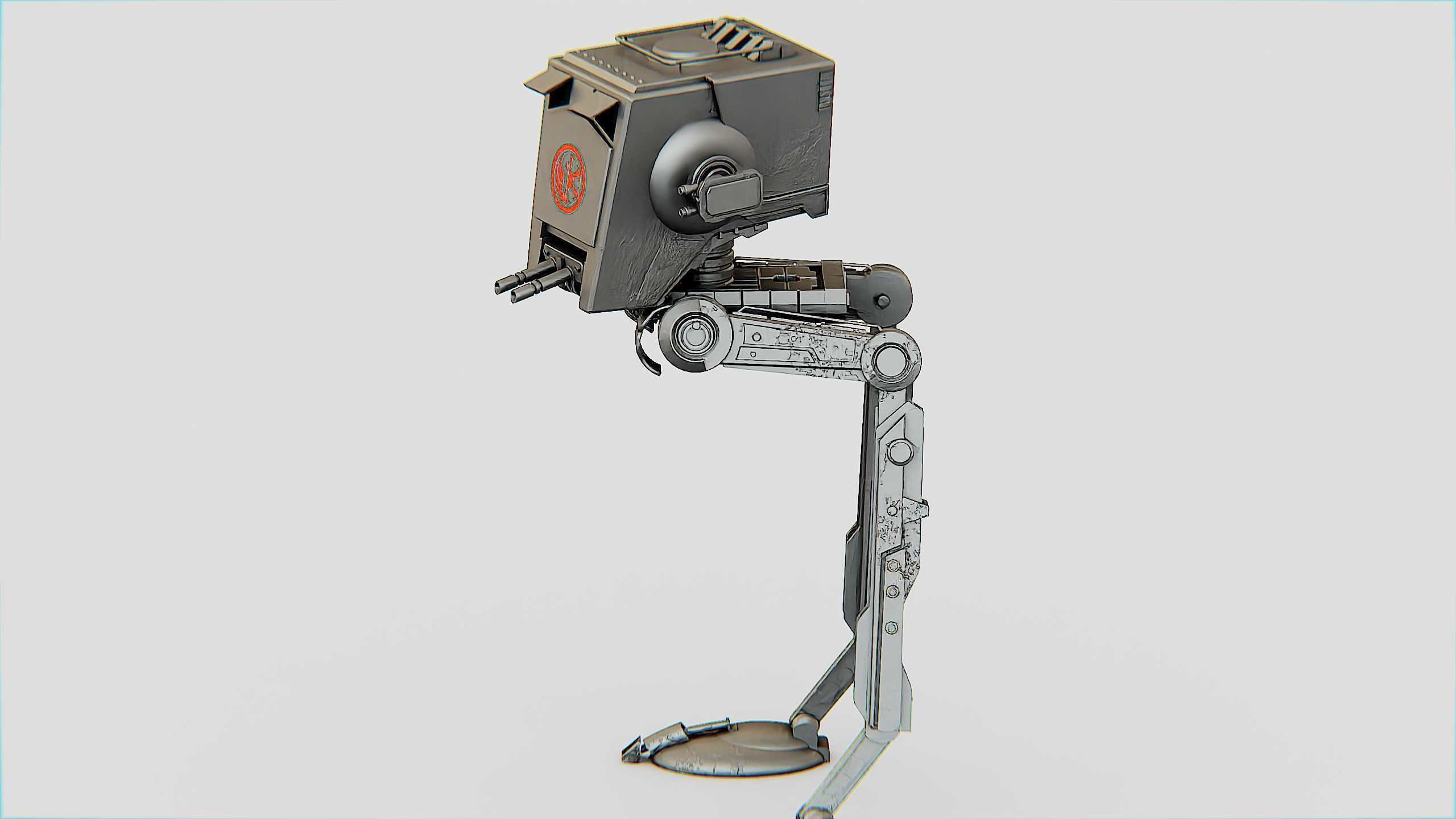AT-ST WALKER Rigged for Unreal Engine - Unity - MIXAMO  3D model_18