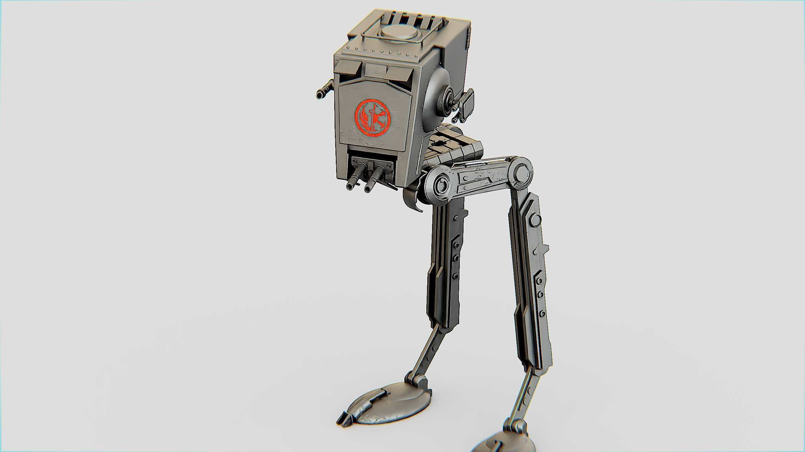 AT-ST WALKER Rigged for Unreal Engine - Unity - MIXAMO  3D model_21