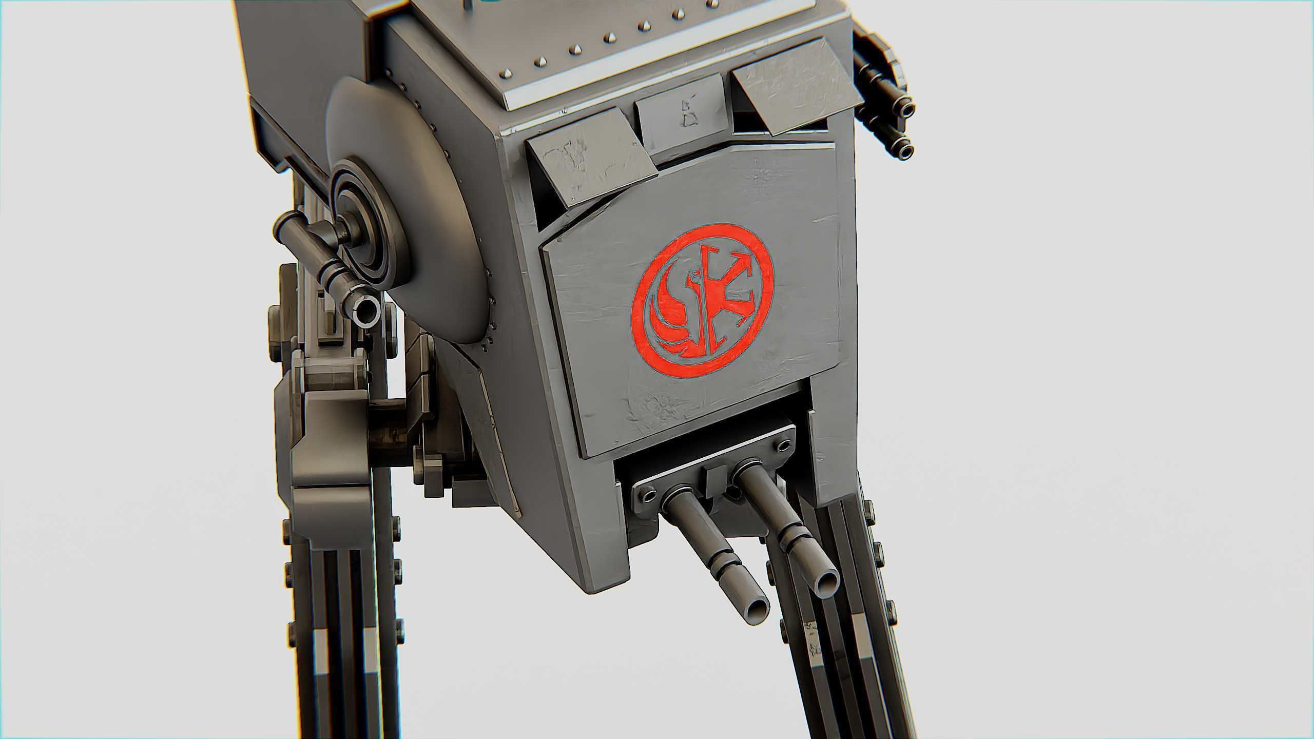 AT-ST WALKER Rigged for Unreal Engine - Unity - MIXAMO  3D model_27