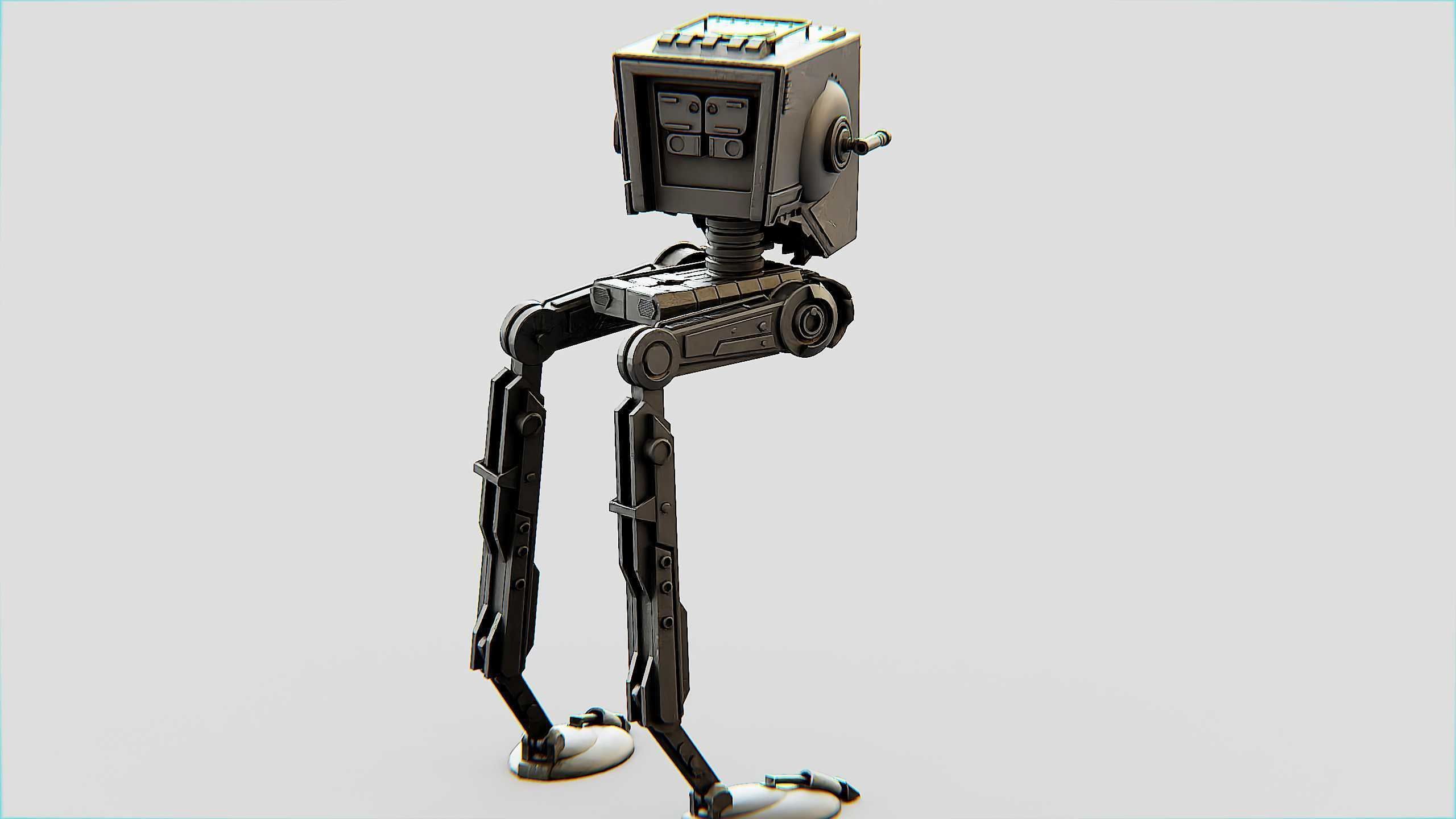 AT-ST WALKER Rigged for Unreal Engine - Unity - MIXAMO  3D model_8
