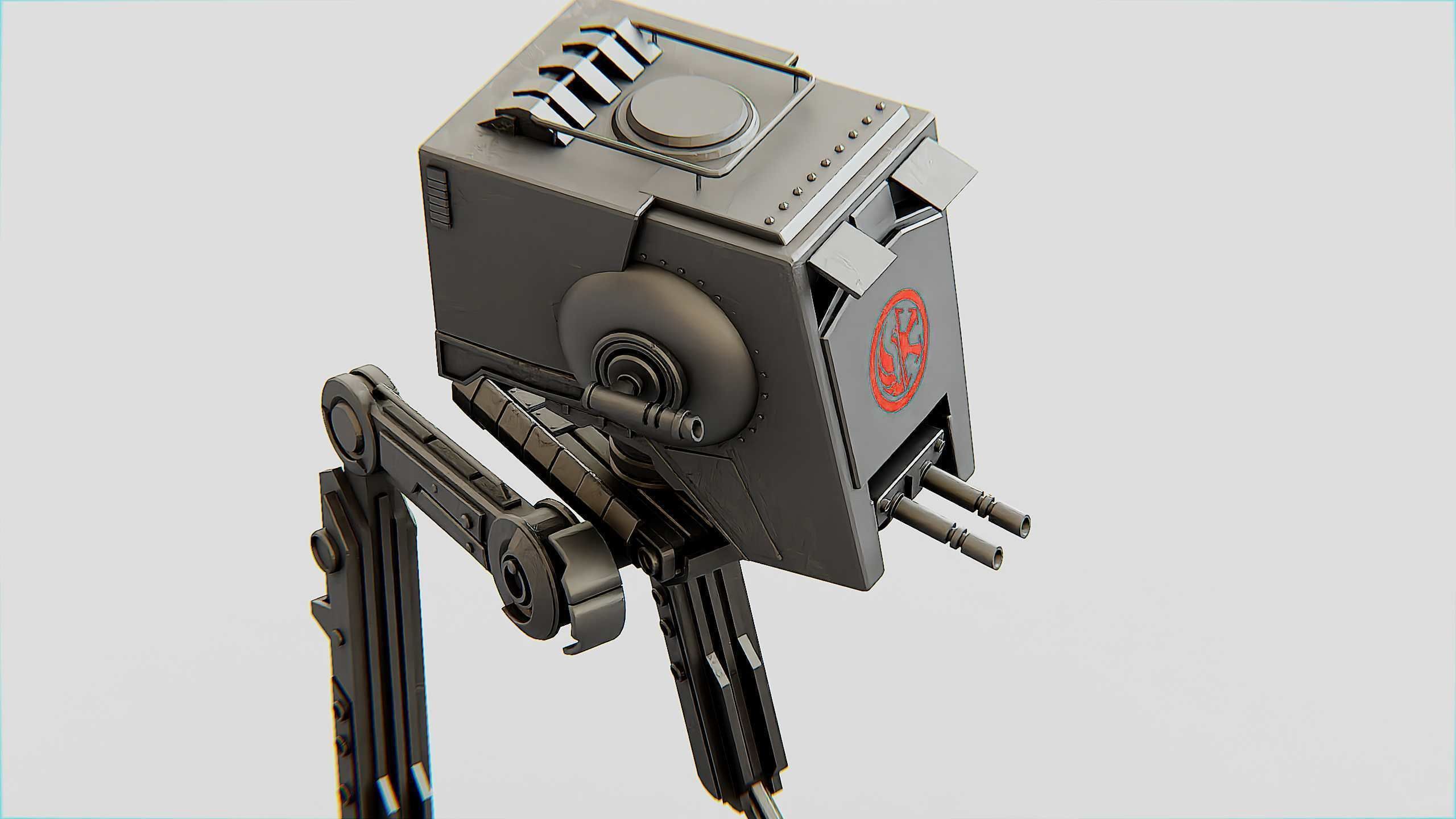 AT-ST WALKER Rigged for Unreal Engine - Unity - MIXAMO  3D model_23