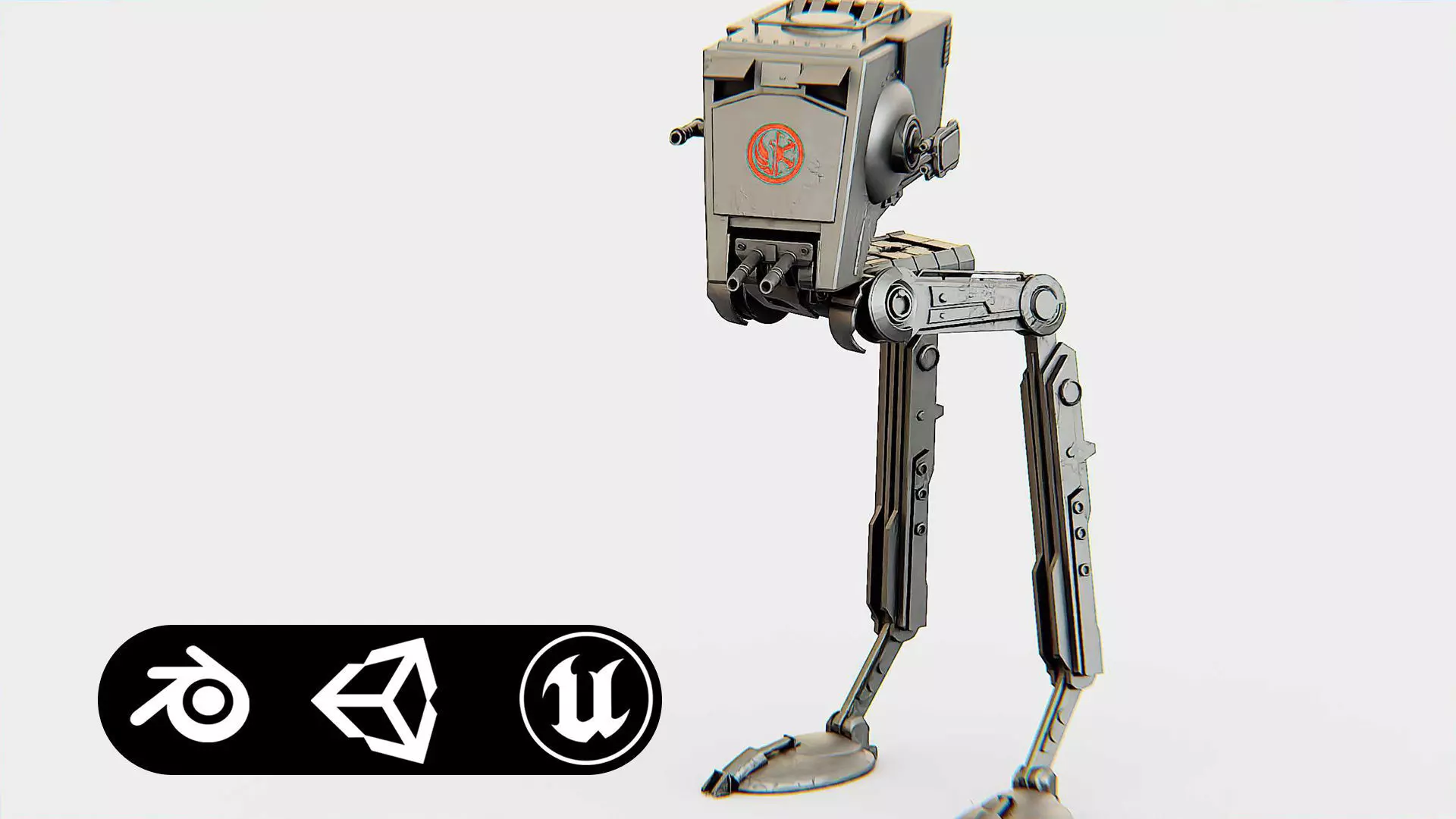 AT-ST WALKER Rigged for Unreal Engine - Unity - MIXAMO  3D model_0