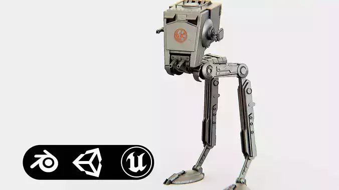 AT-ST WALKER Rigged for Unreal Engine - Unity - MIXAMO  3D model