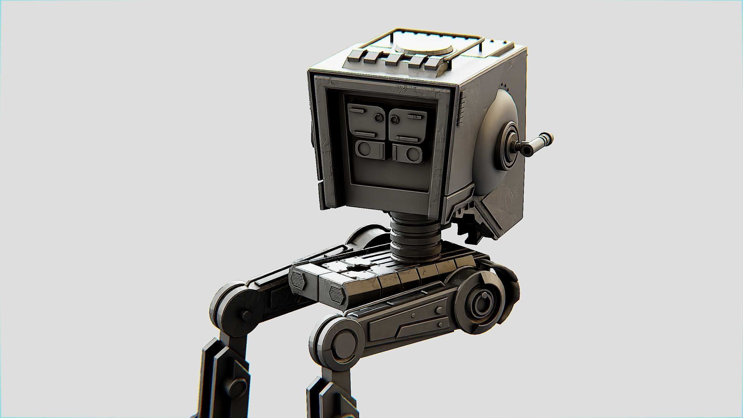 AT-ST WALKER Rigged for Unreal Engine - Unity - MIXAMO  3D model_24