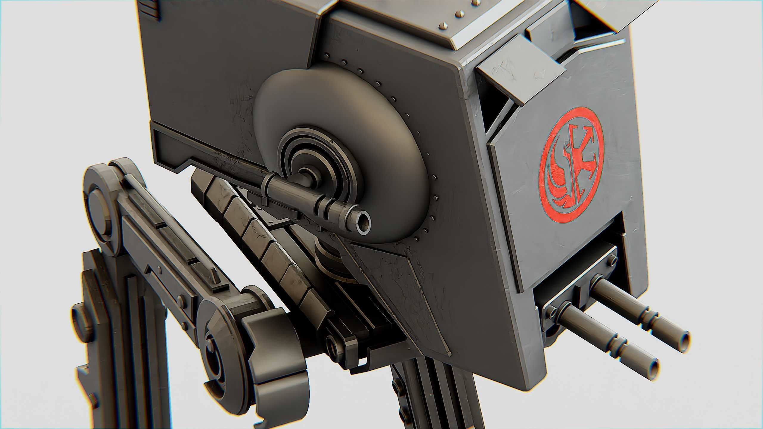 AT-ST WALKER Rigged for Unreal Engine - Unity - MIXAMO  3D model_28