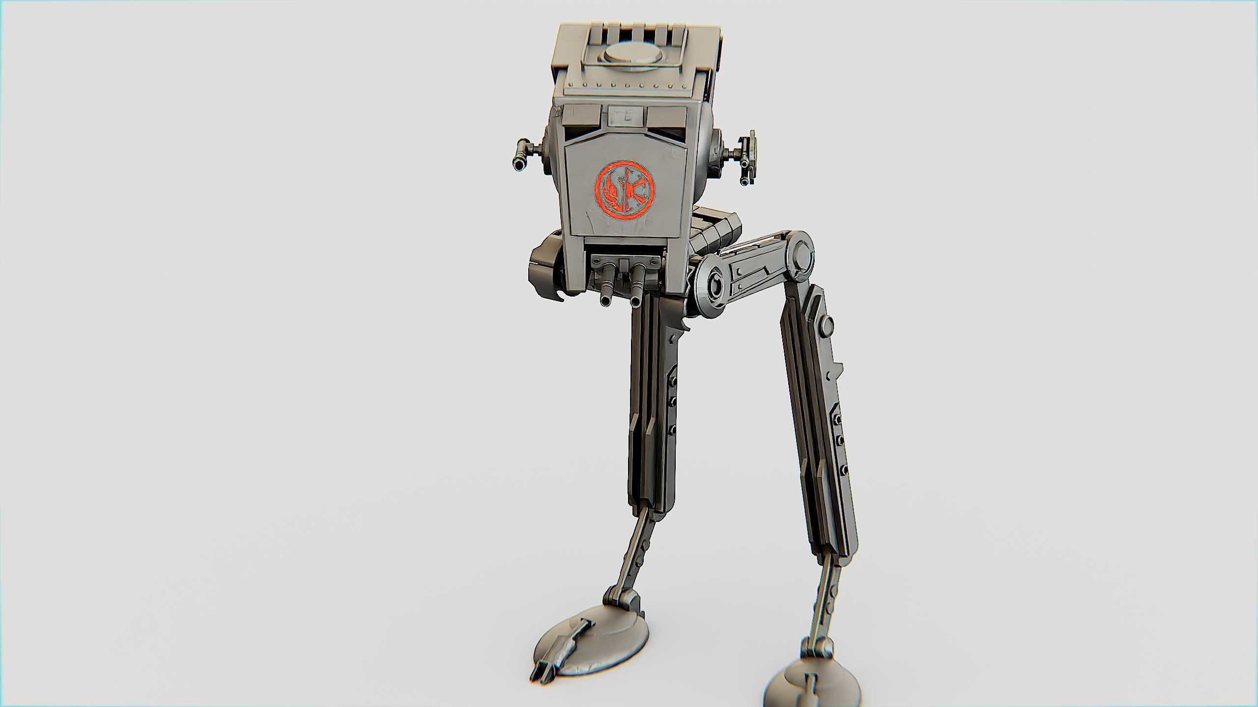 AT-ST WALKER Rigged for Unreal Engine - Unity - MIXAMO  3D model_22