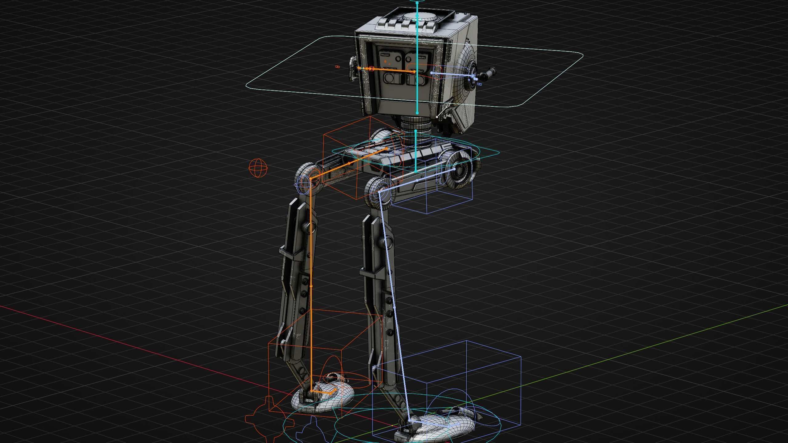 AT-ST WALKER Rigged for Unreal Engine - Unity - MIXAMO  3D model_38