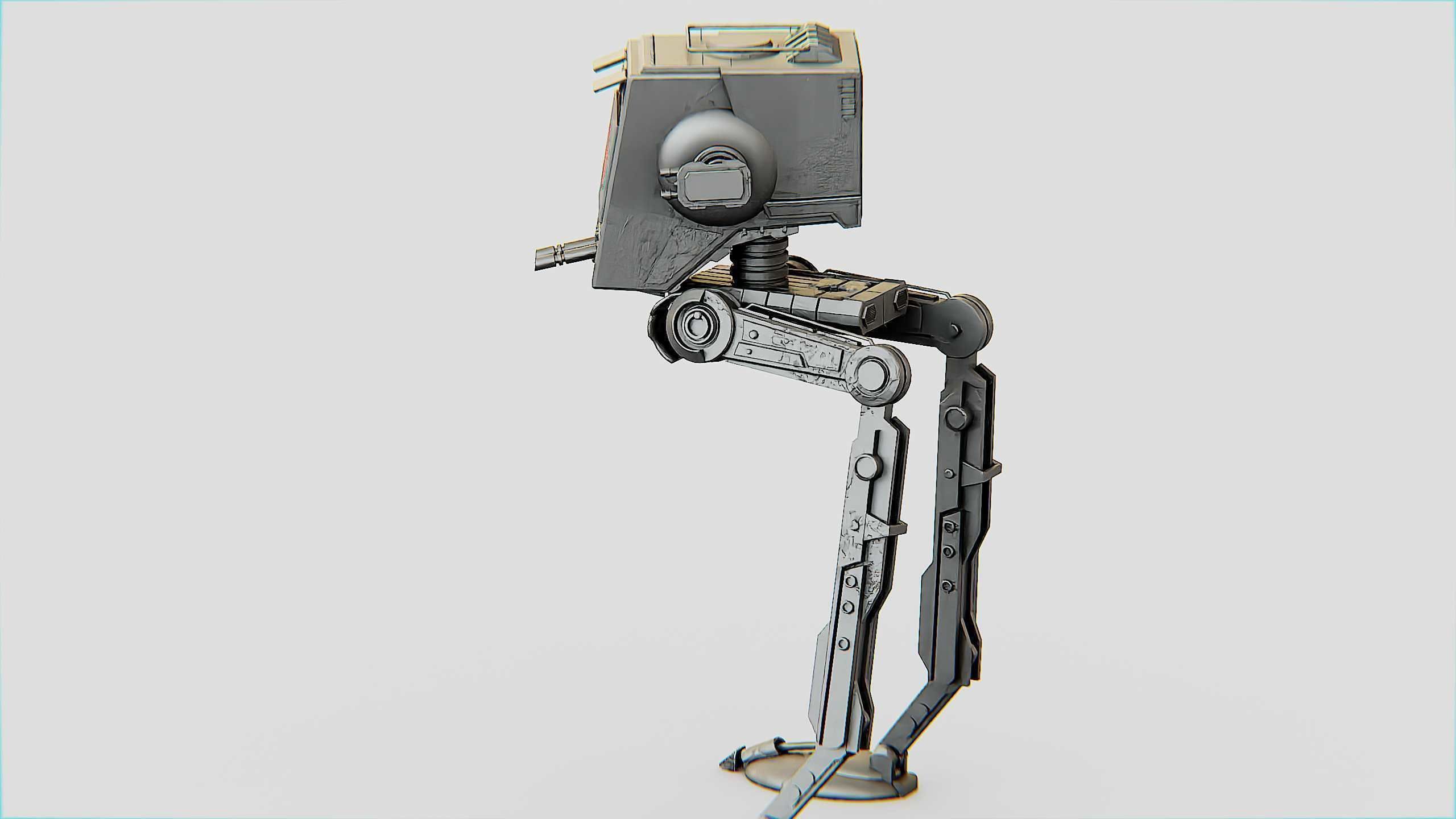AT-ST WALKER Rigged for Unreal Engine - Unity - MIXAMO  3D model_16