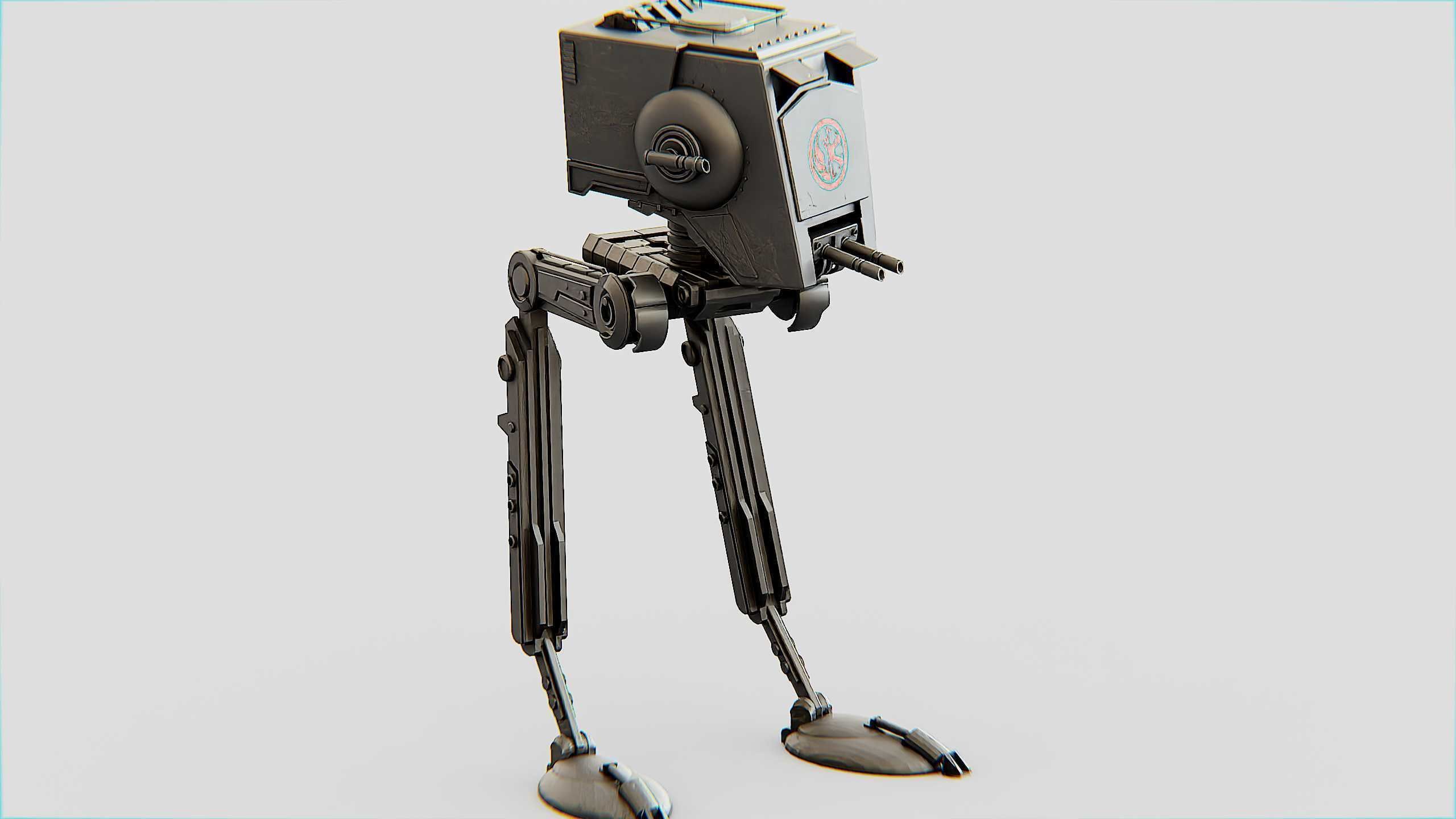 AT-ST WALKER Rigged for Unreal Engine - Unity - MIXAMO  3D model_2