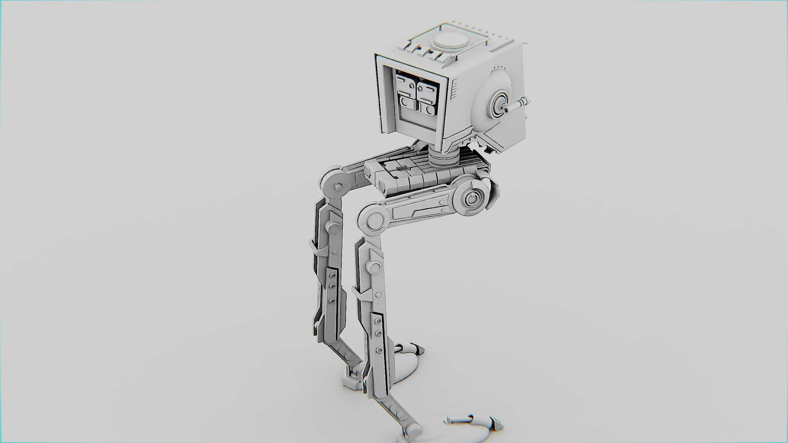 AT-ST WALKER Rigged for Unreal Engine - Unity - MIXAMO  3D model_36