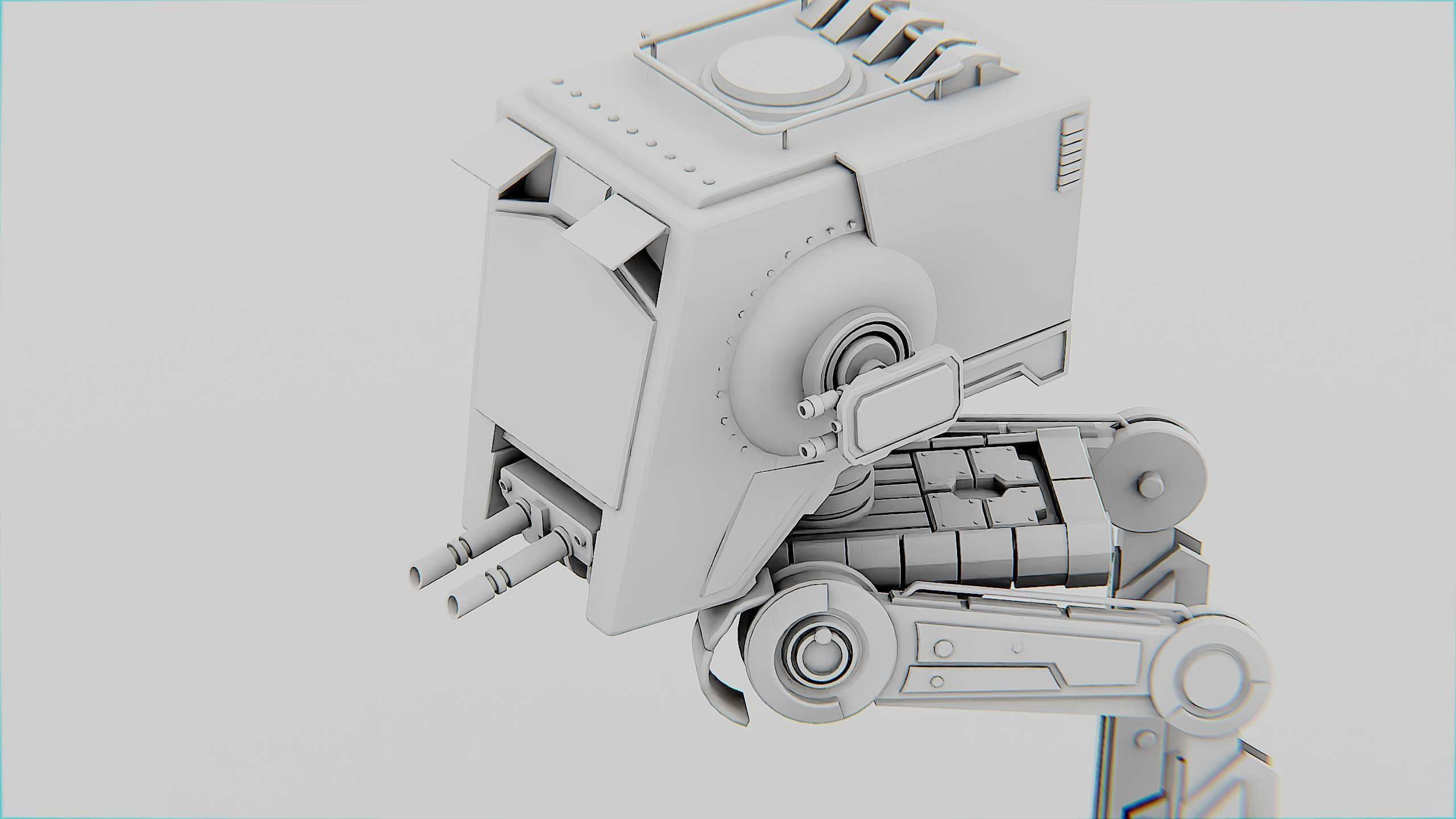 AT-ST WALKER Rigged for Unreal Engine - Unity - MIXAMO  3D model_35