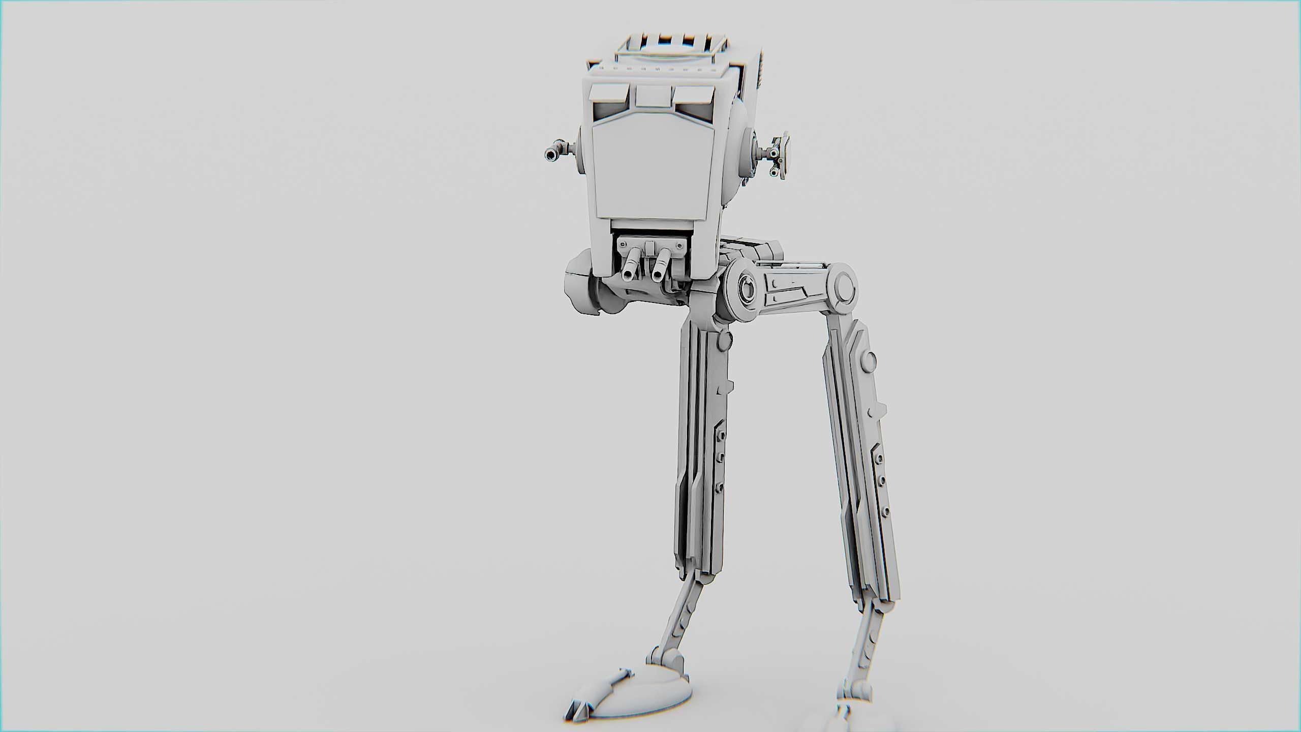 AT-ST WALKER Rigged for Unreal Engine - Unity - MIXAMO  3D model_33