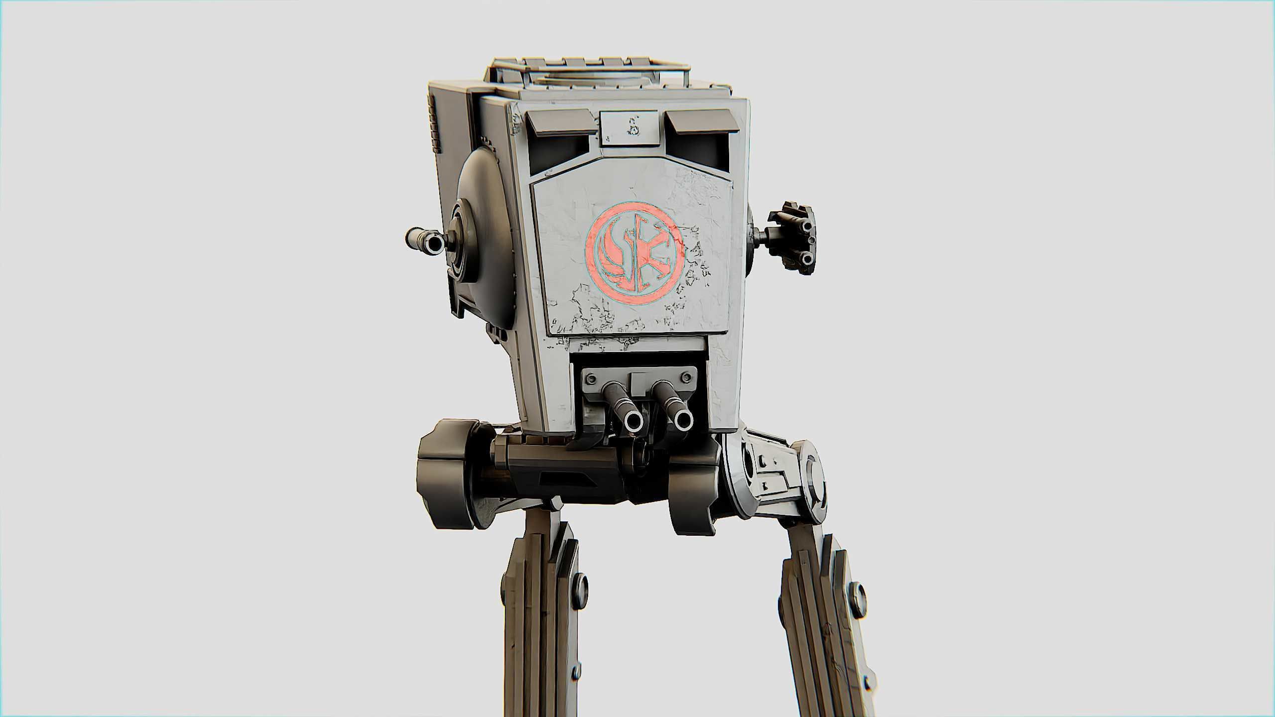 AT-ST WALKER Rigged for Unreal Engine - Unity - MIXAMO  3D model_30