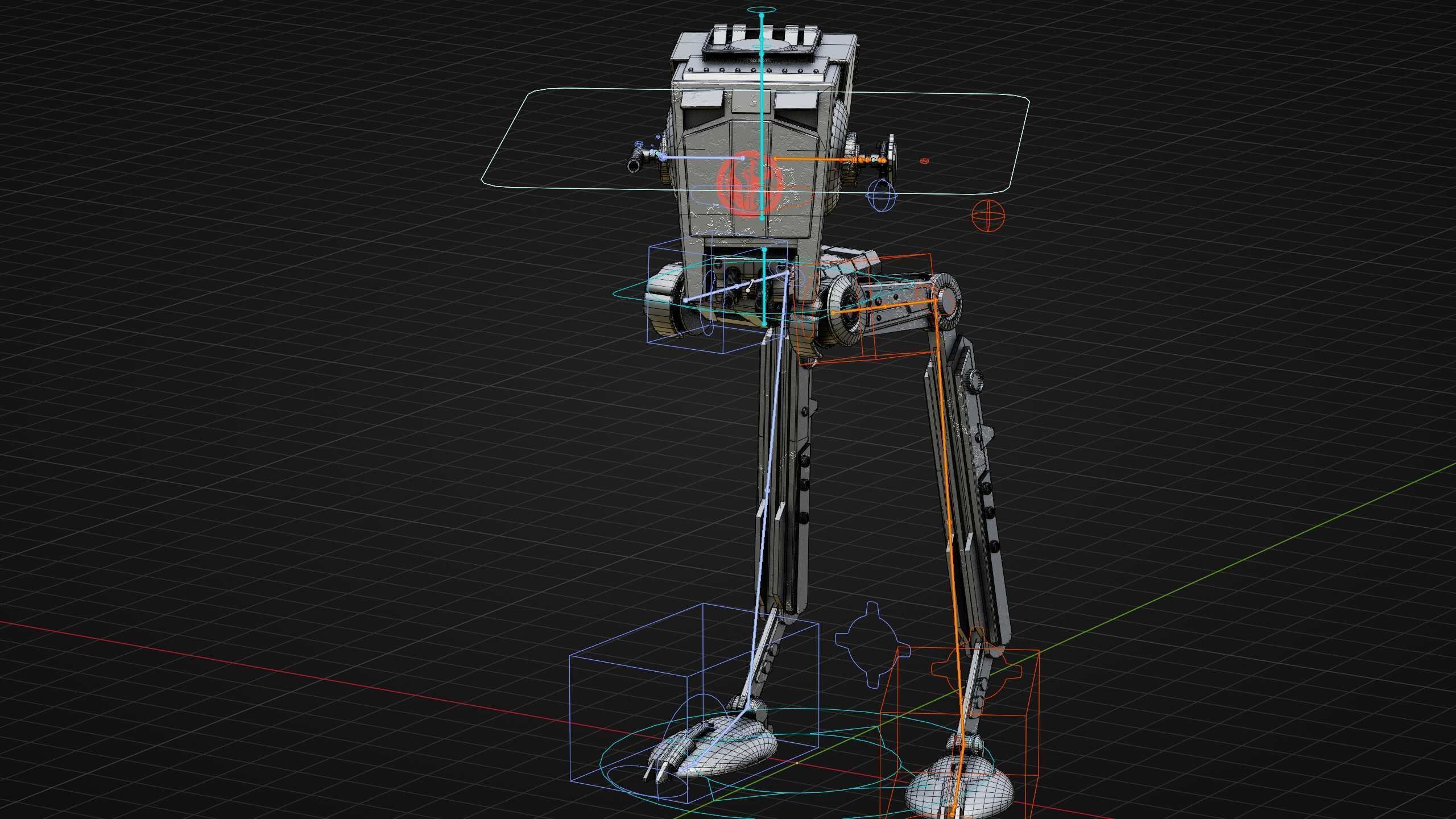 AT-ST WALKER Rigged for Unreal Engine - Unity - MIXAMO  3D model_37