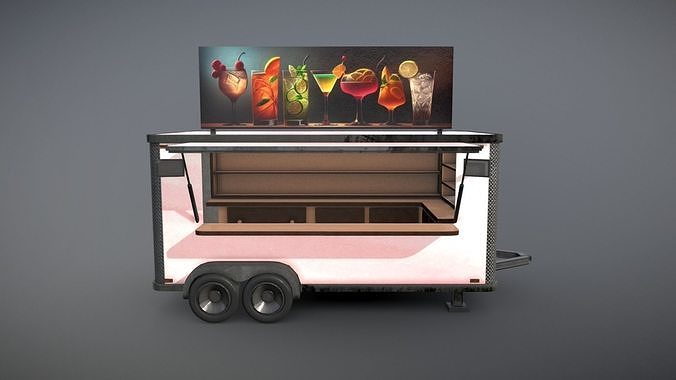 Beverage Truck Low-poly 3D model 3