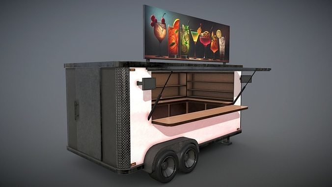 Beverage Truck Low-poly 3D model 4