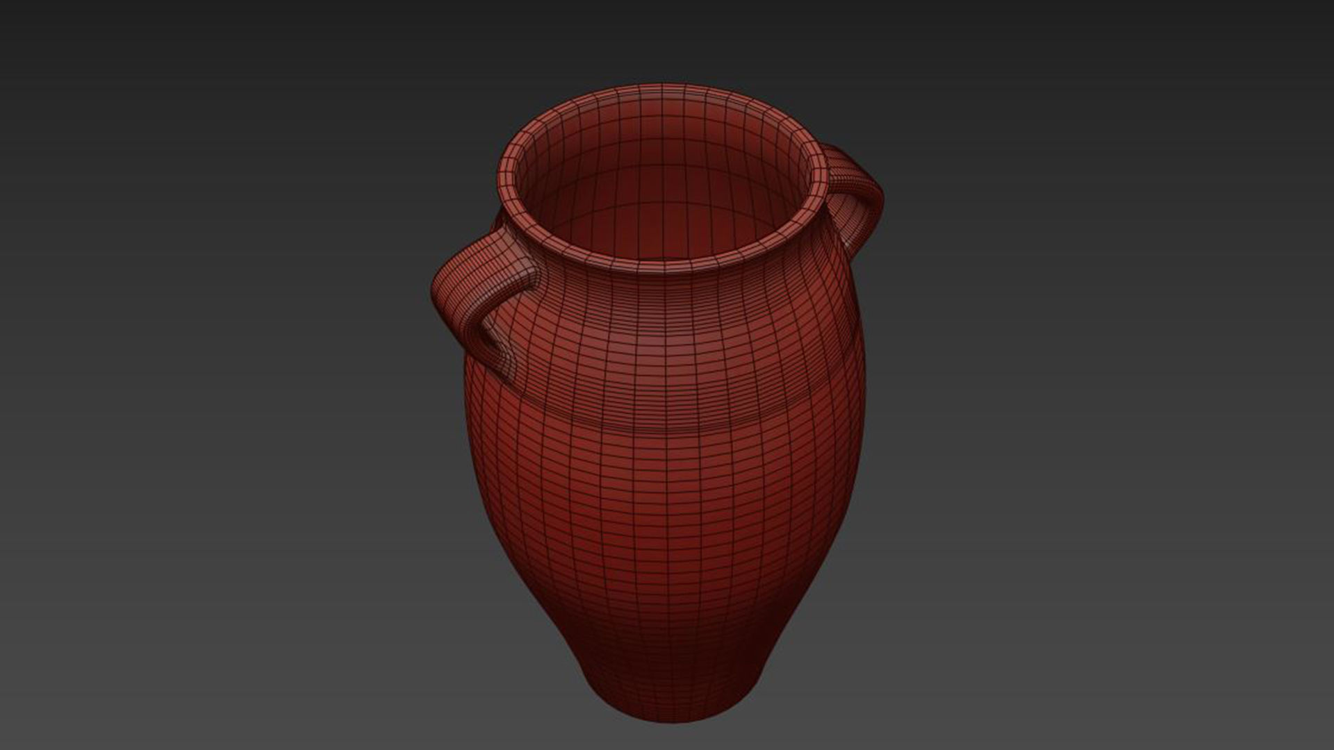Fairfax Handcrafted Terracotta Urn 3D model_7
