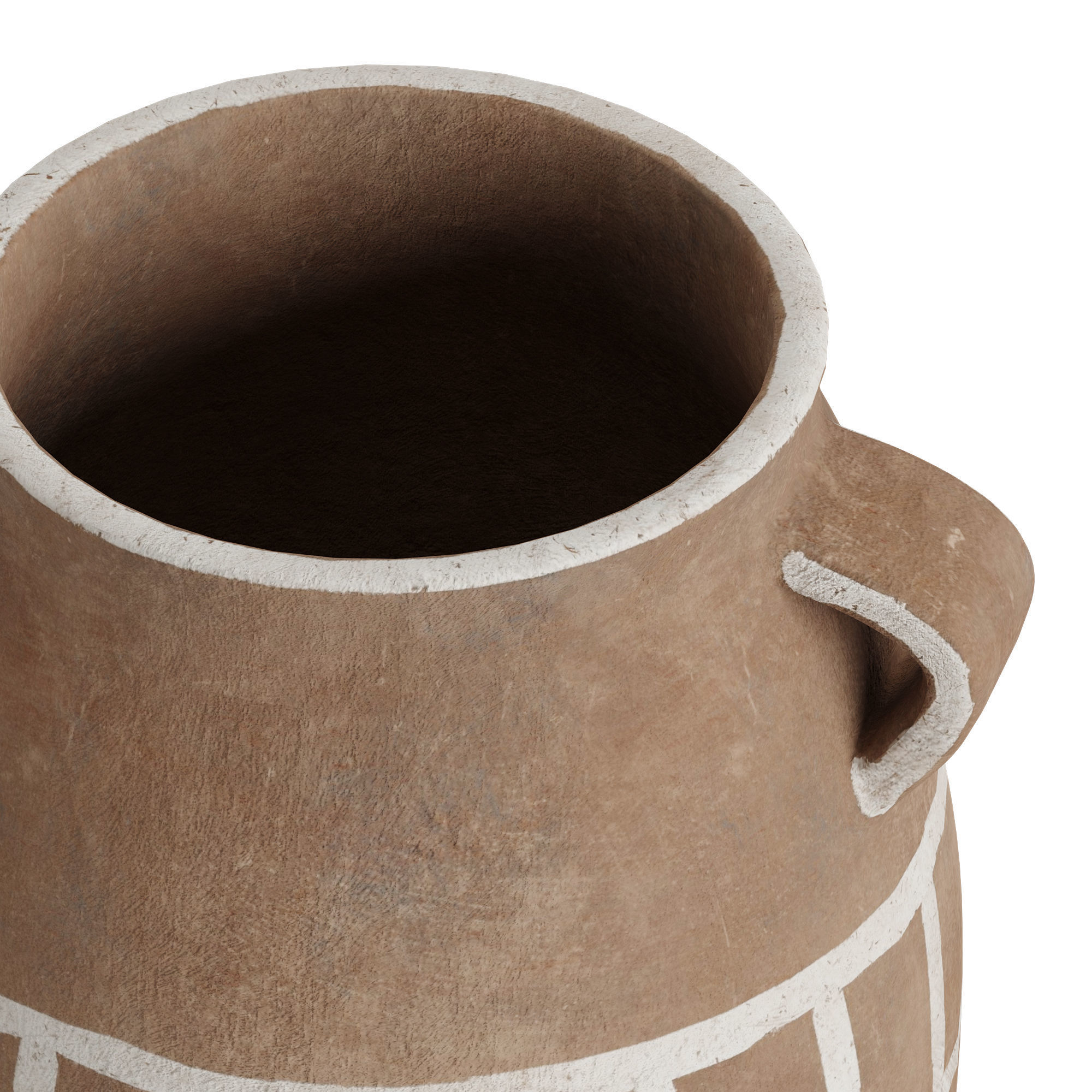 Fairfax Handcrafted Terracotta Urn 3D model_2